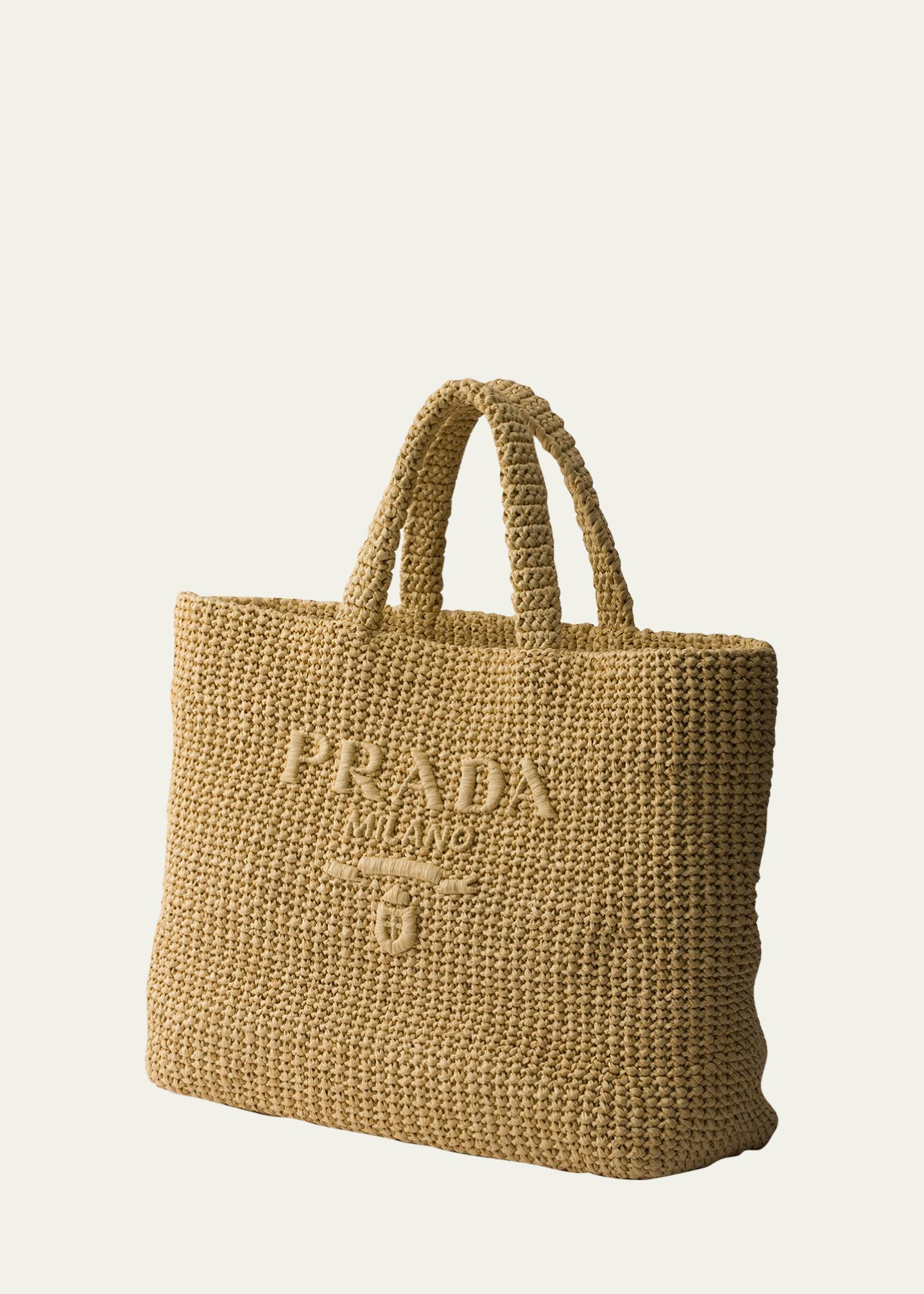 Prada Crochet Raffia Tote Bag - Bergdorf Goodman