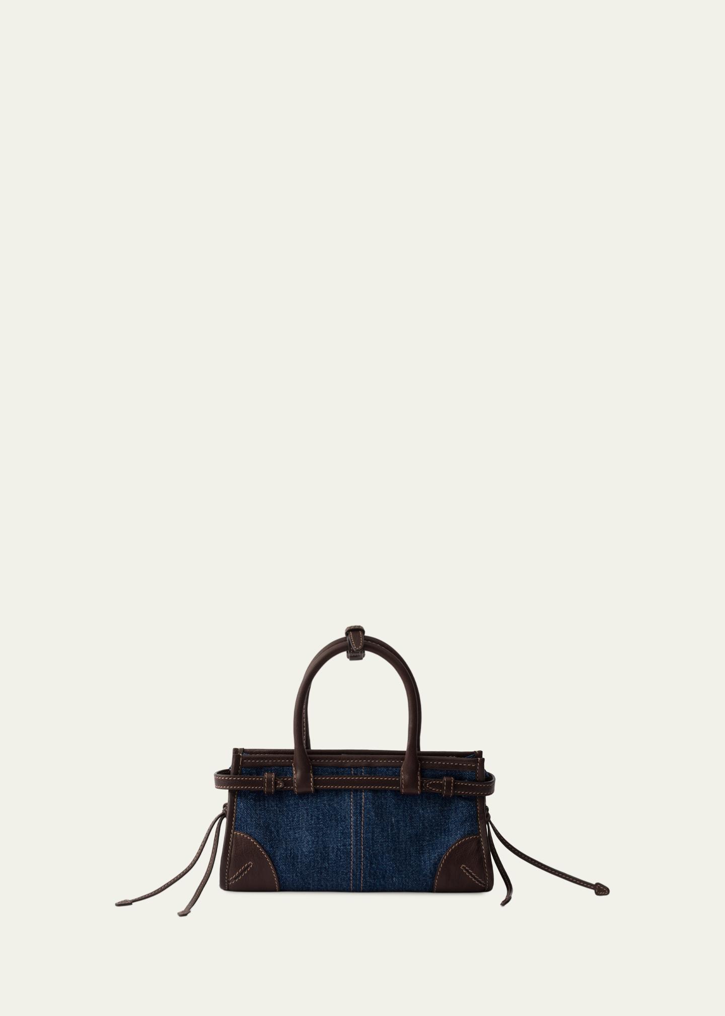 Prada Bonnie Denim & Leather Top-Handle Bag - Bergdorf Goodman