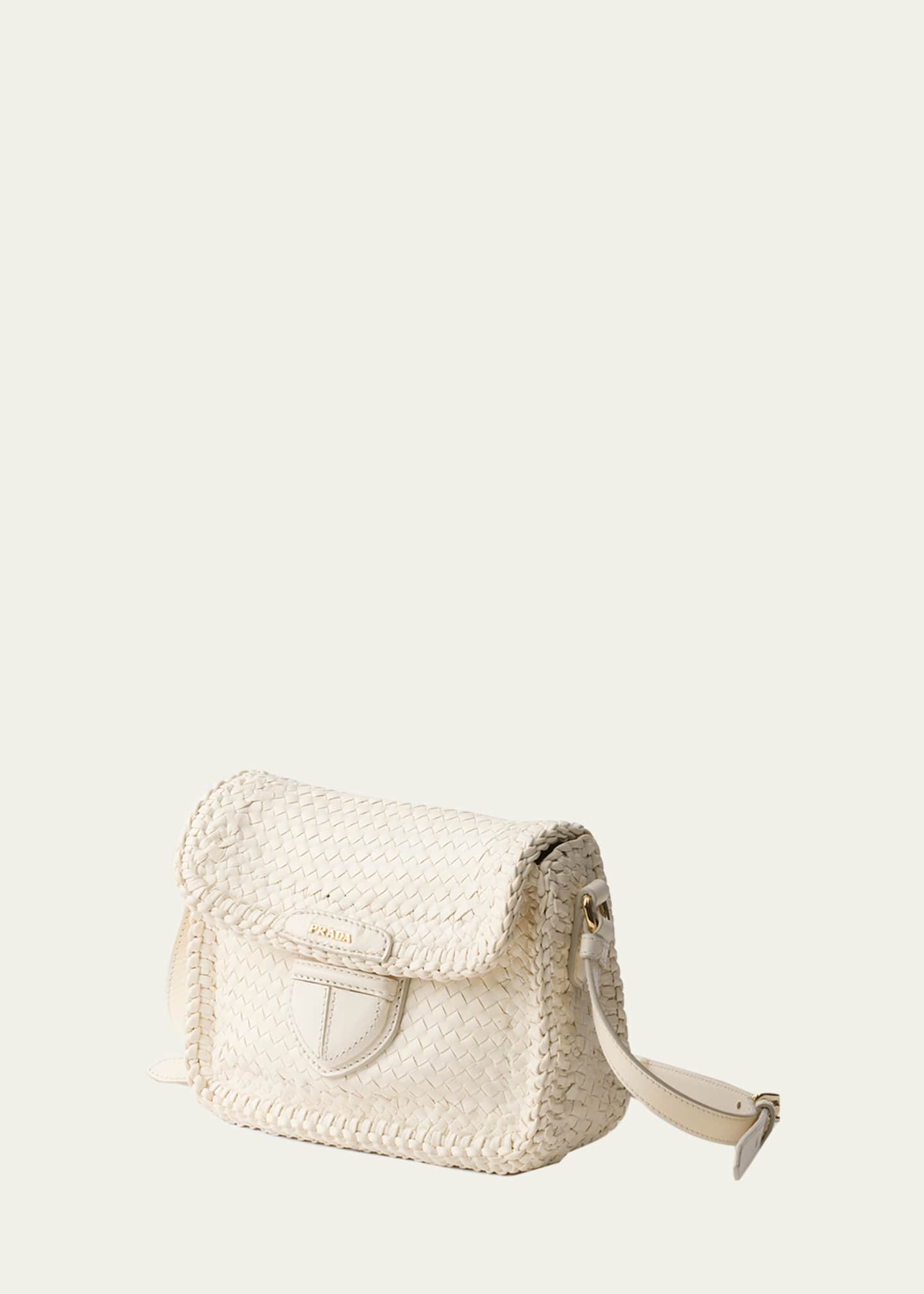 Prada Madras Woven Leather Crossbody Bag - Bergdorf Goodman