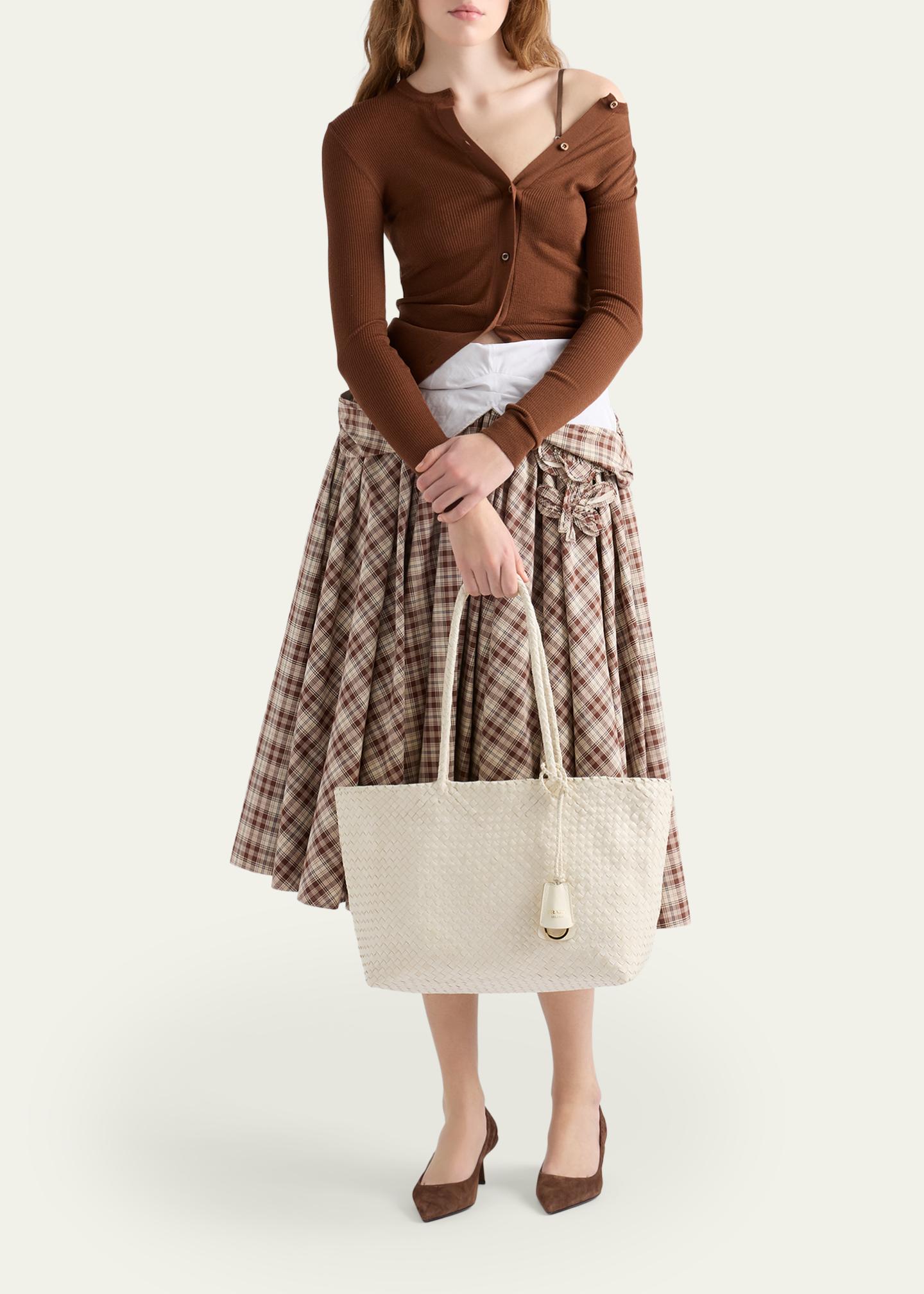 Prada Madras Woven Leather Tote Bag - Bergdorf Goodman