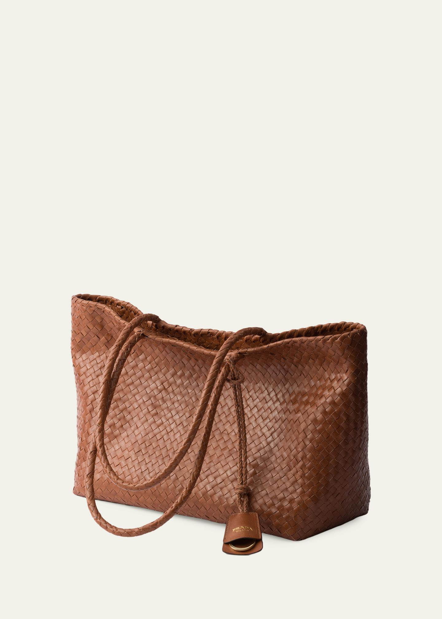 Prada Madras Woven Leather Tote Bag - Bergdorf Goodman