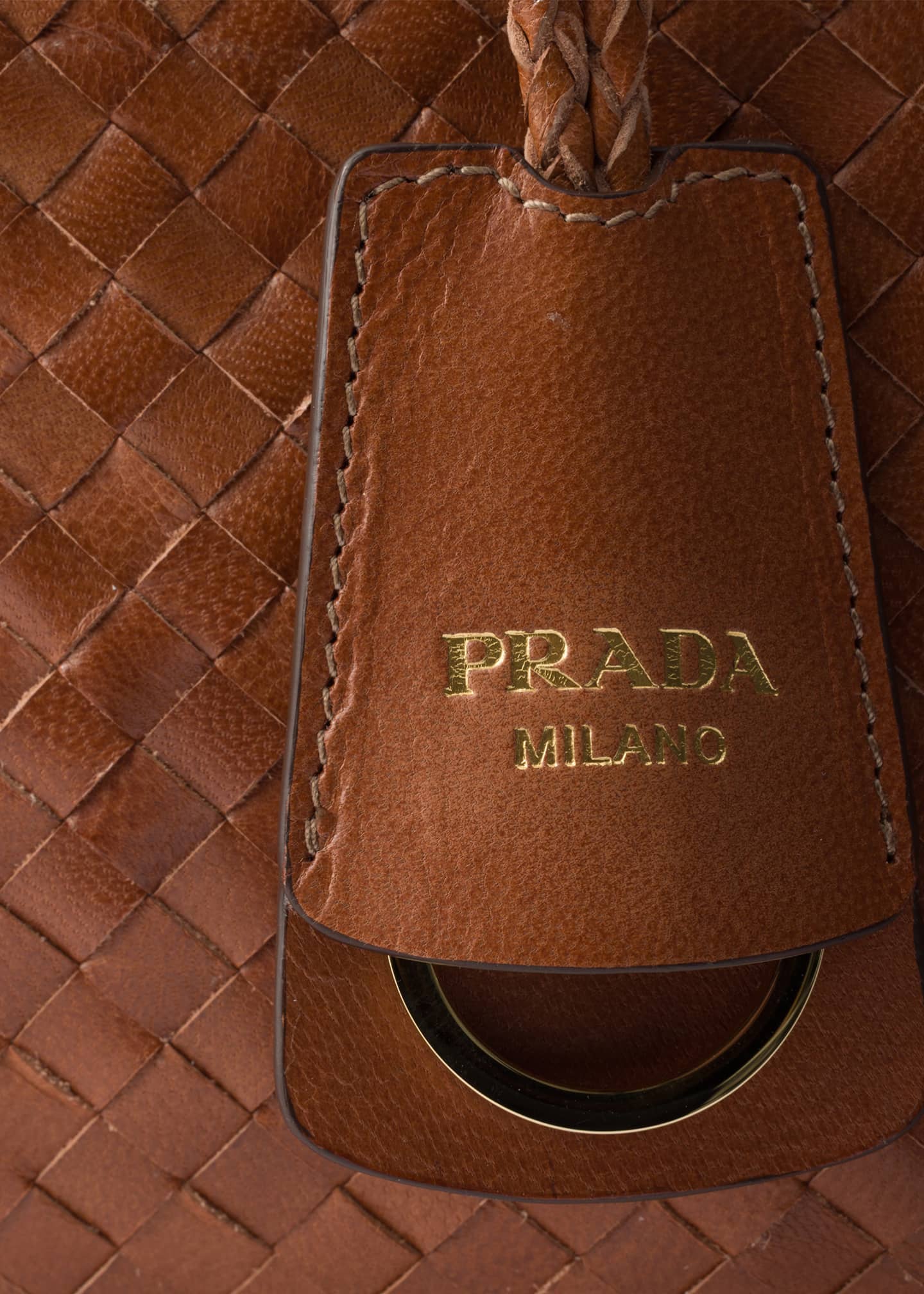 Prada Madras Woven Leather Tote Bag - Bergdorf Goodman