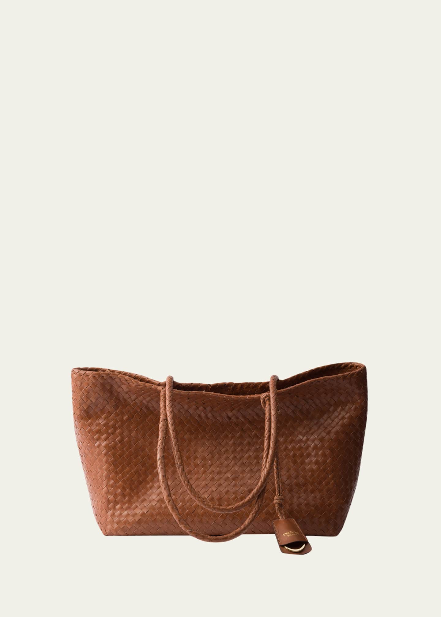 Prada Madras Woven Leather Tote Bag - Bergdorf Goodman
