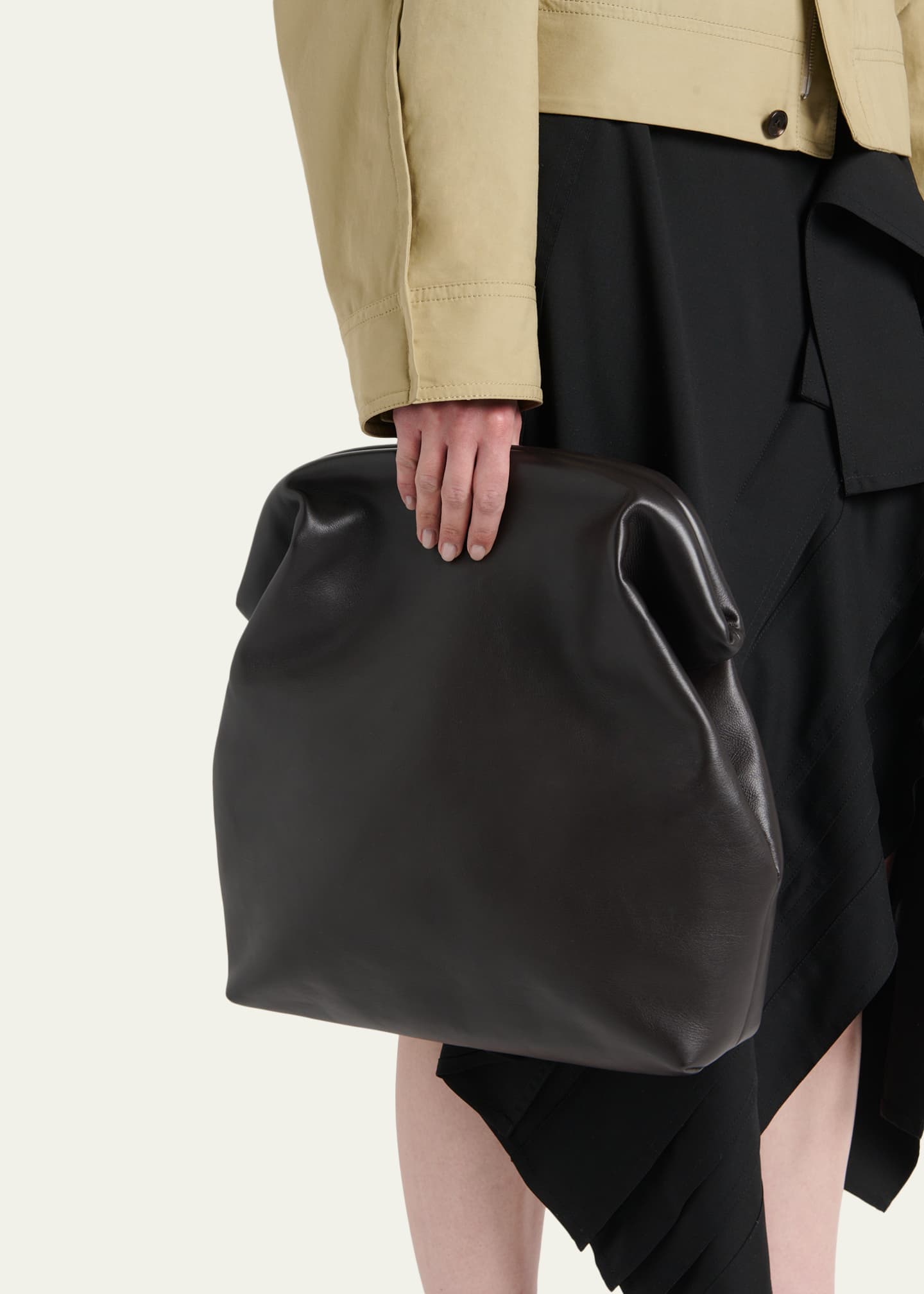 Bottega Veneta Lauren 1980 Leather Clutch Pouch Bag - Bergdorf Goodman