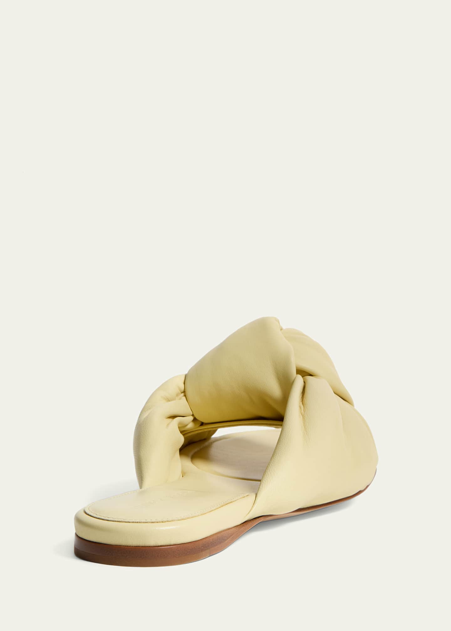 Bottega Veneta Lagoon Nappa Leather Knotted Flat Slide Sandals