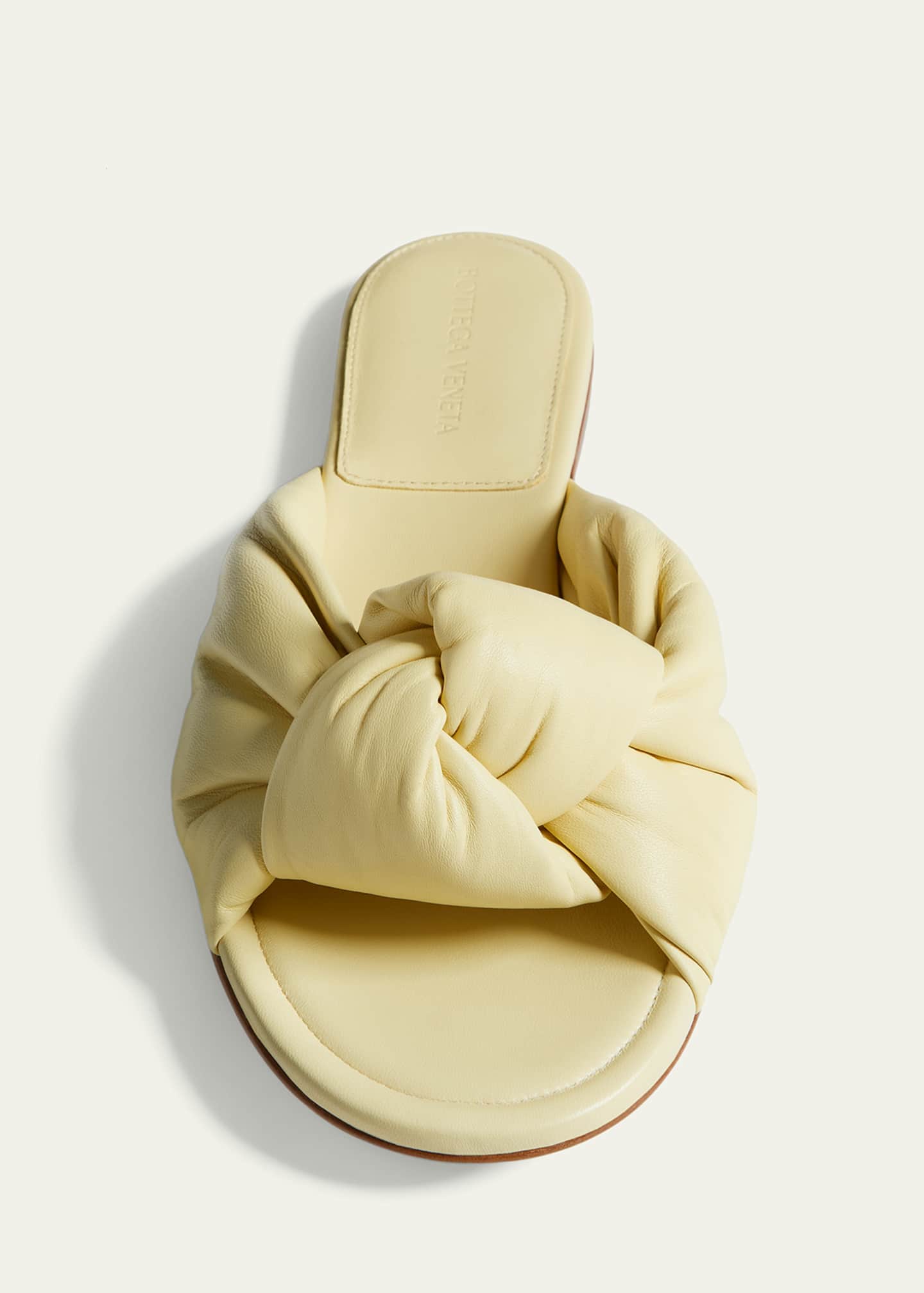 Bottega Veneta Lagoon Nappa Leather Knotted Flat Slide Sandals