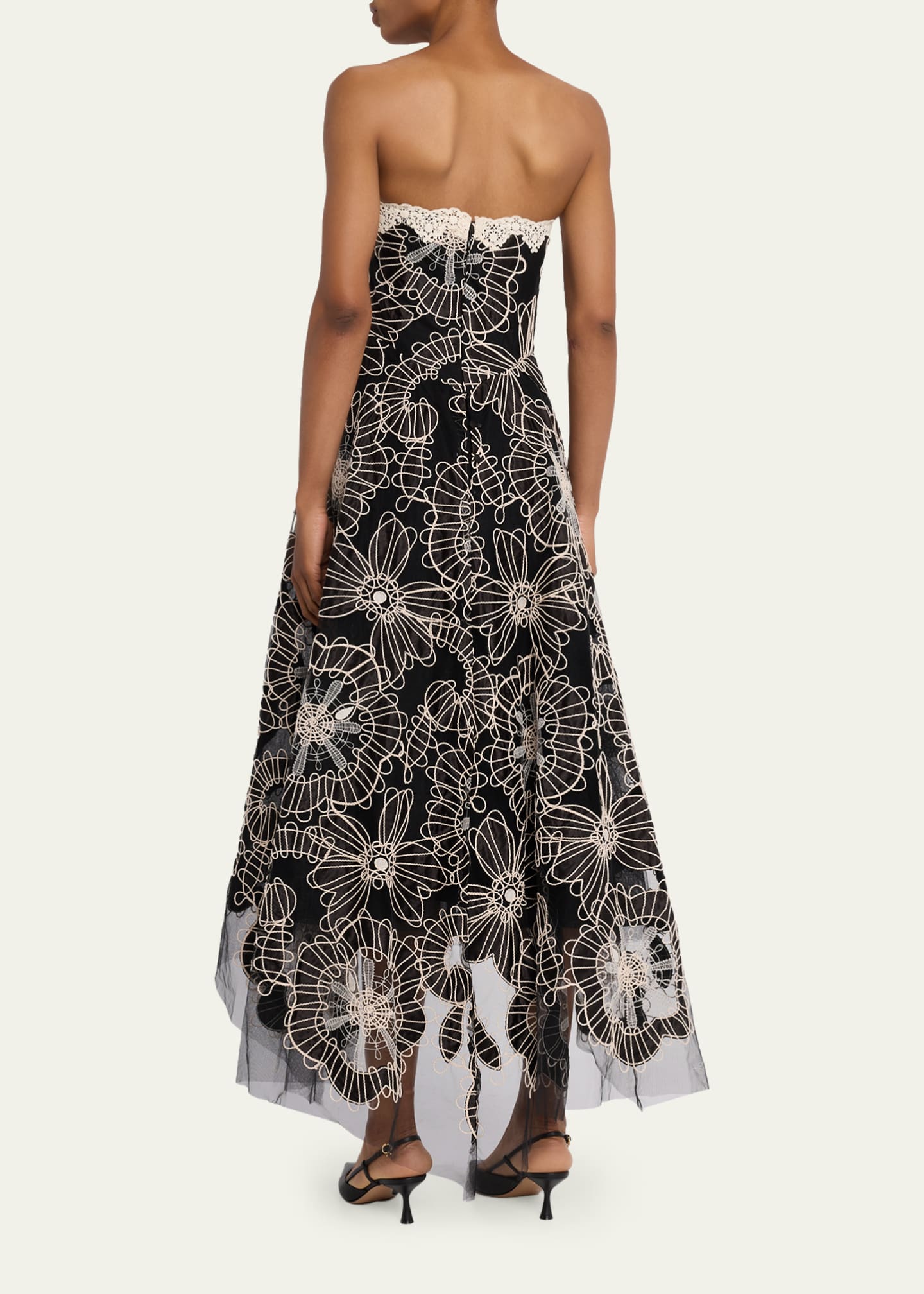 embroidered tulle maxi dress ZAPAKA Women Light Yellow Long Prom Dress A-Line Embroidered Spaghetti Straps Tulle Evening Party Dress, Daffodil / US26W main image 0