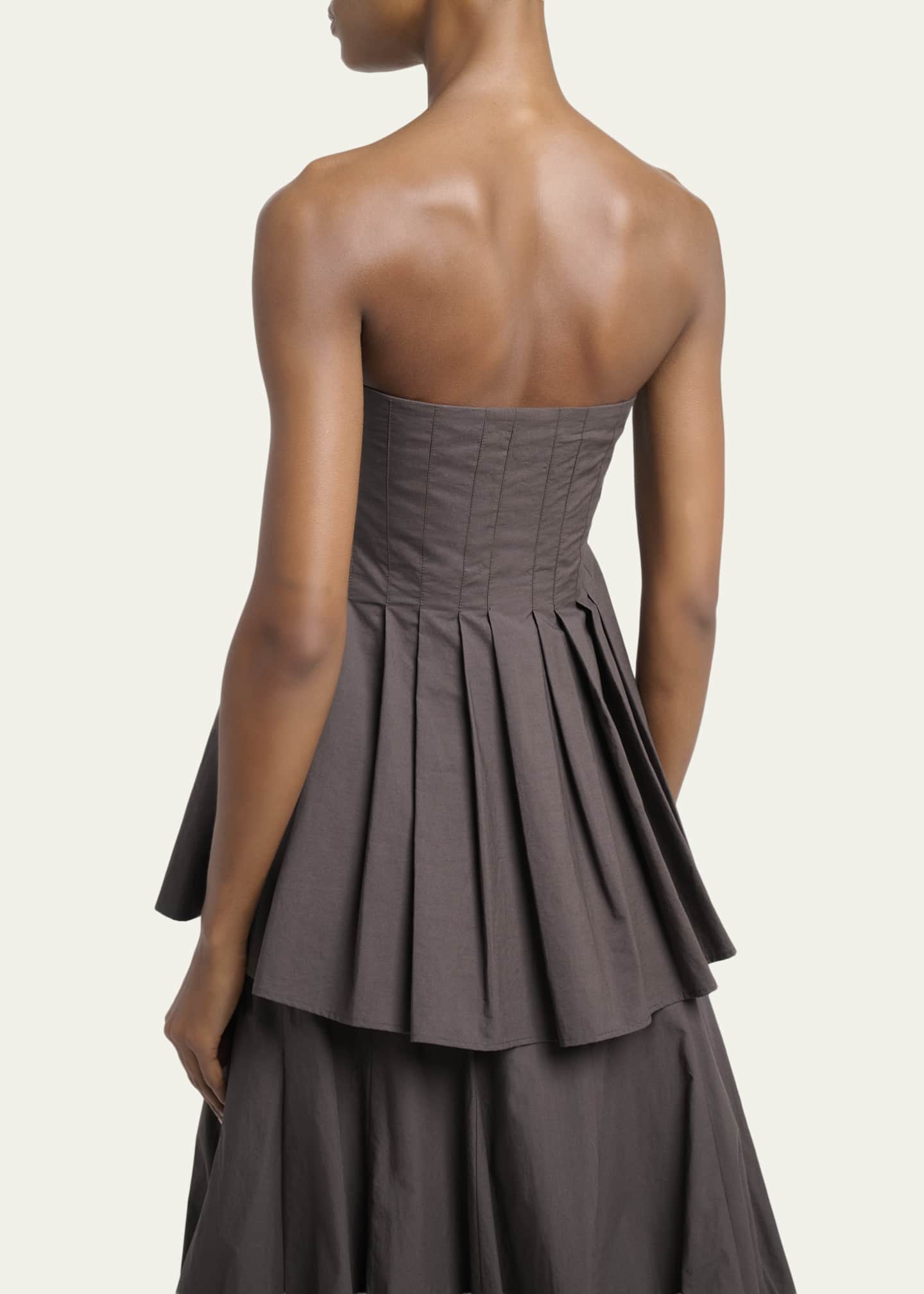 Proenza Schouler White Label Avine Pleated Strapless Peplum Top - Bergdorf  Goodman