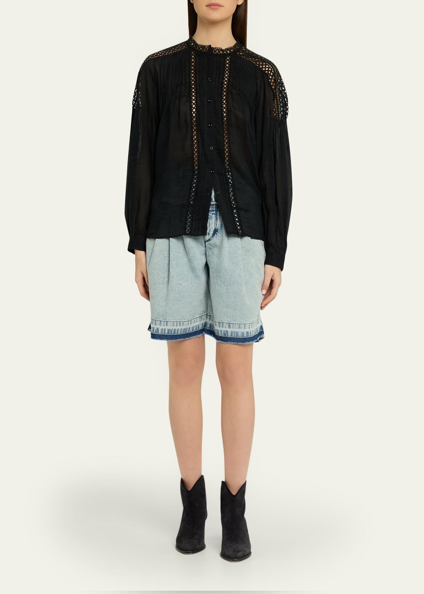 Etoile Isabel Marant Polda Embroidered Georgette Blouse - Bergdorf