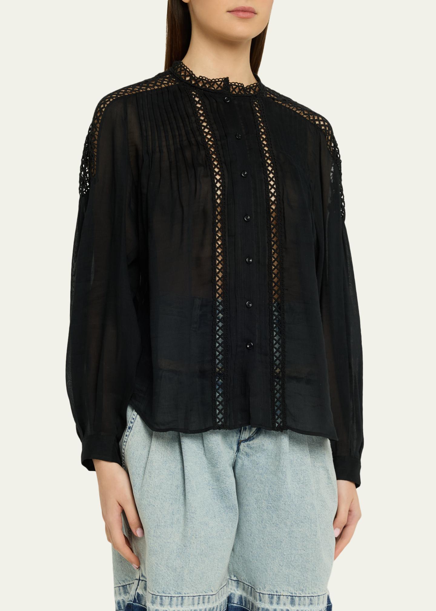 Etoile Isabel Marant Polda Embroidered Georgette Blouse - Bergdorf