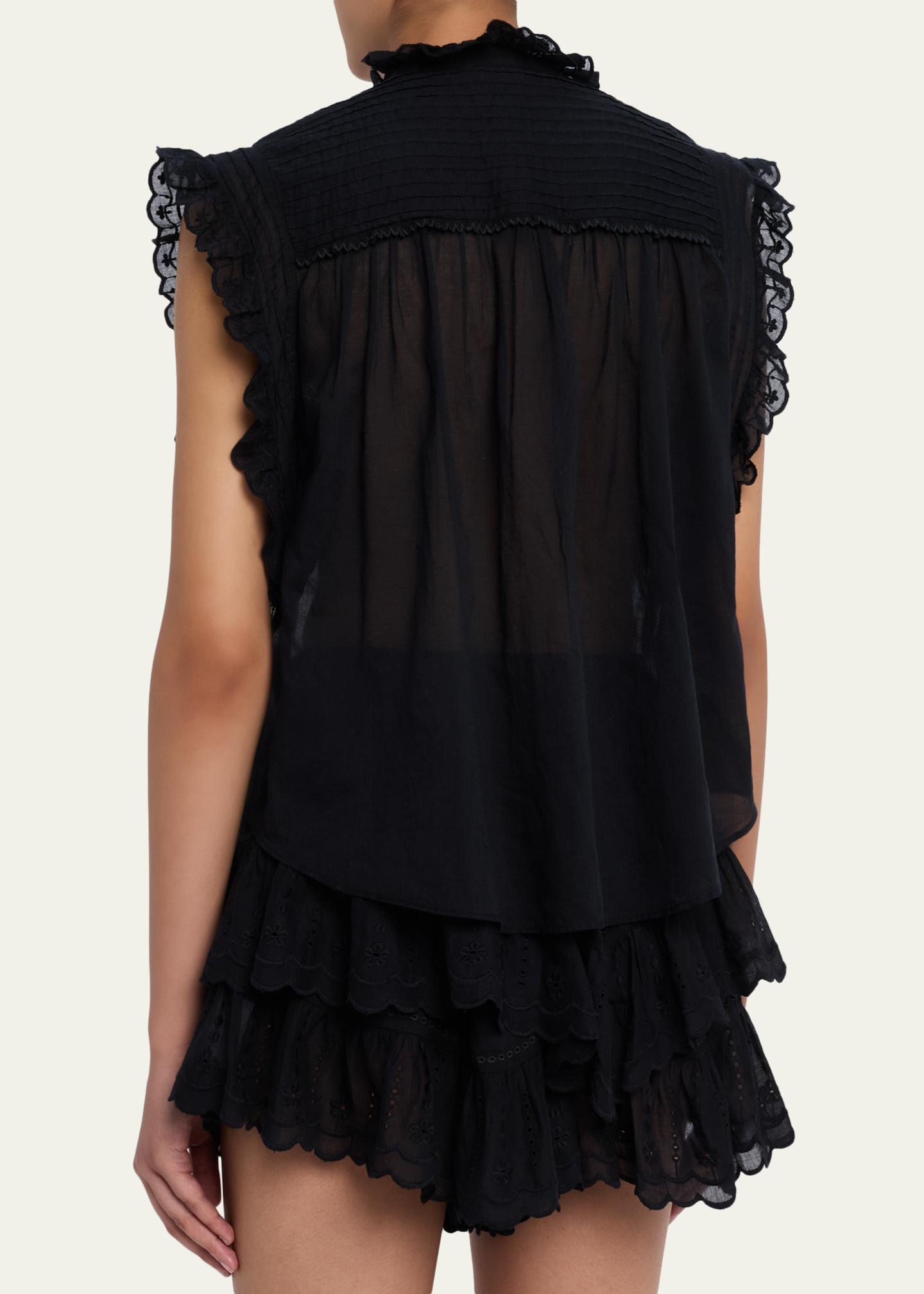 ISABEL ETOILE MARANT キルティングベスト Etoile Isabel Marant Dersia Embroidered Voile Top - Bergdorf Goodman