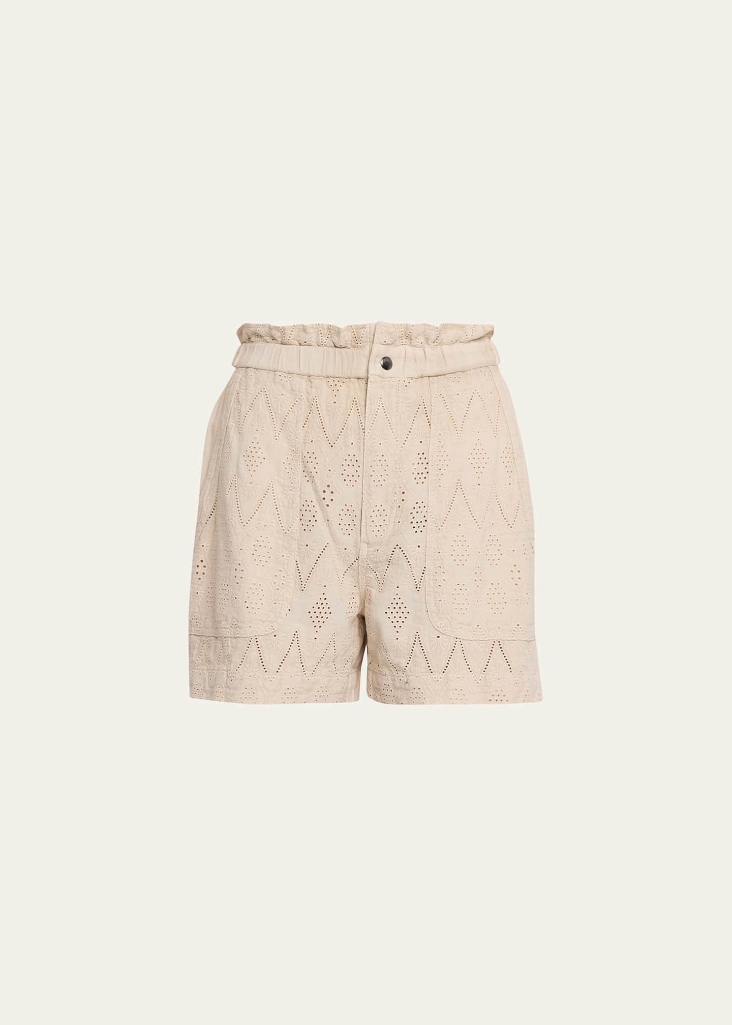Etoile Isabel Marant Kisha Eyelet-Embroidered Twill Shorts