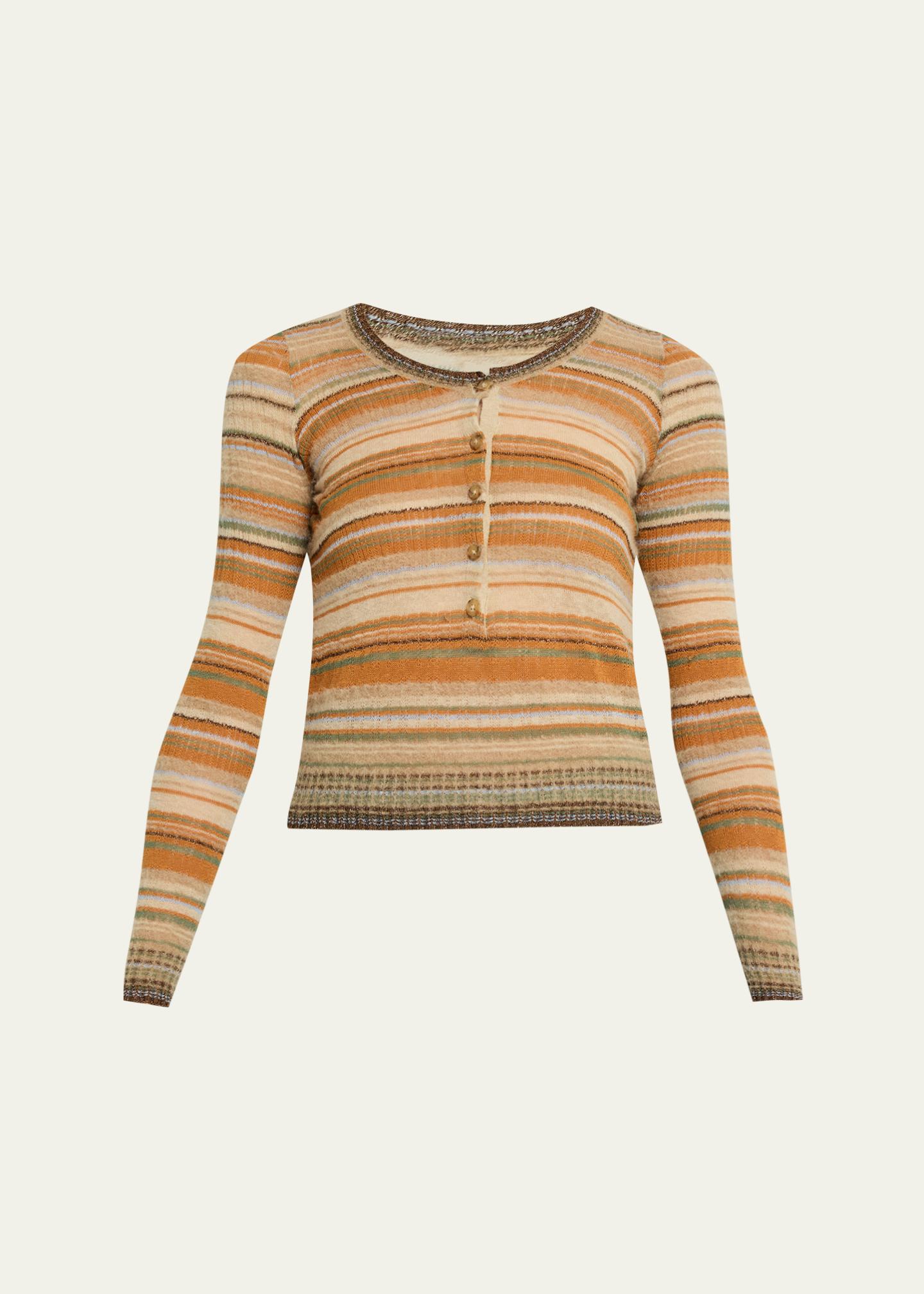 Etoile Isabel Marant Frederica Striped Linen-Blend Top - Bergdorf