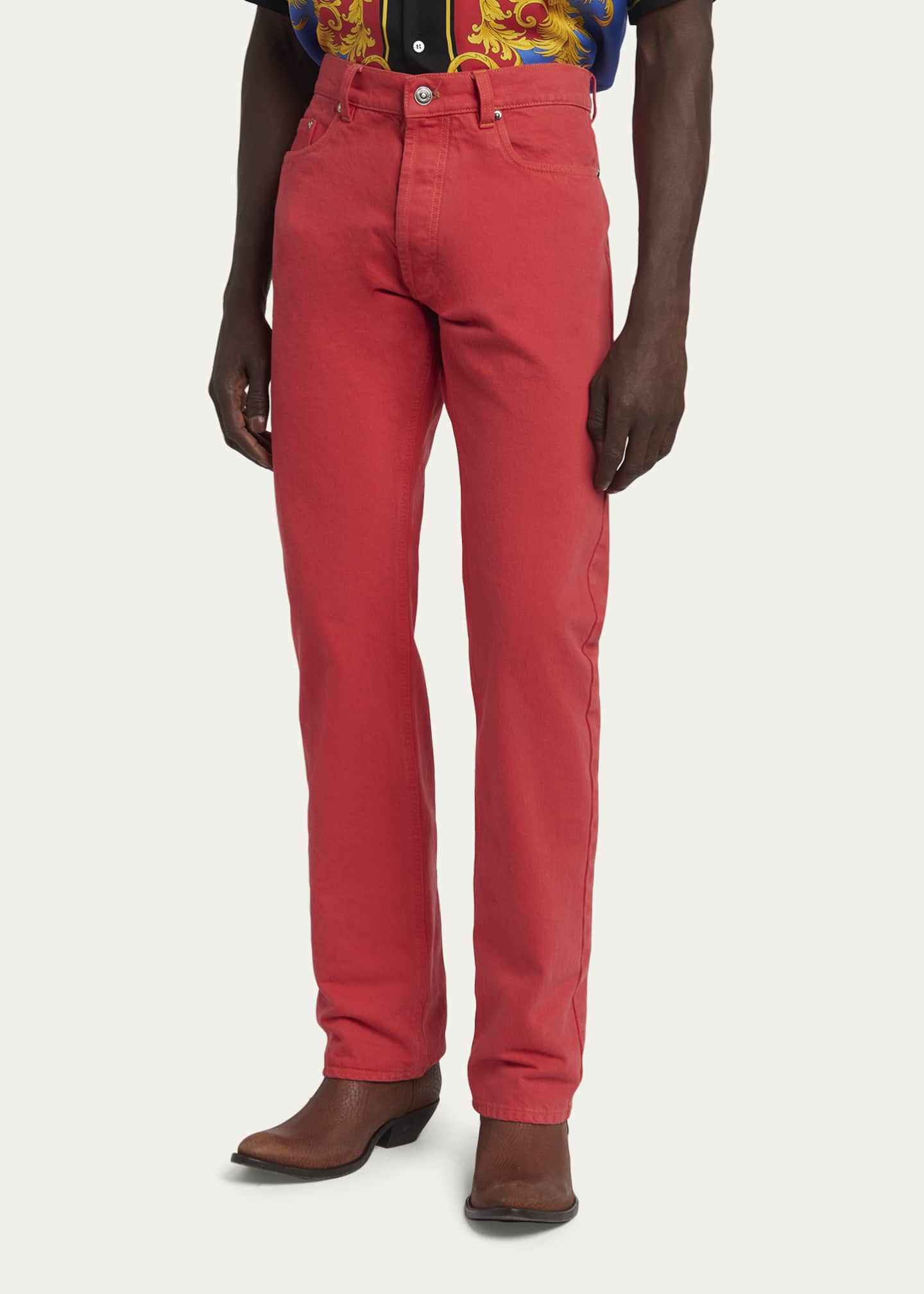 Versace Five-Pocket Straight Jeans - Bergdorf Goodman