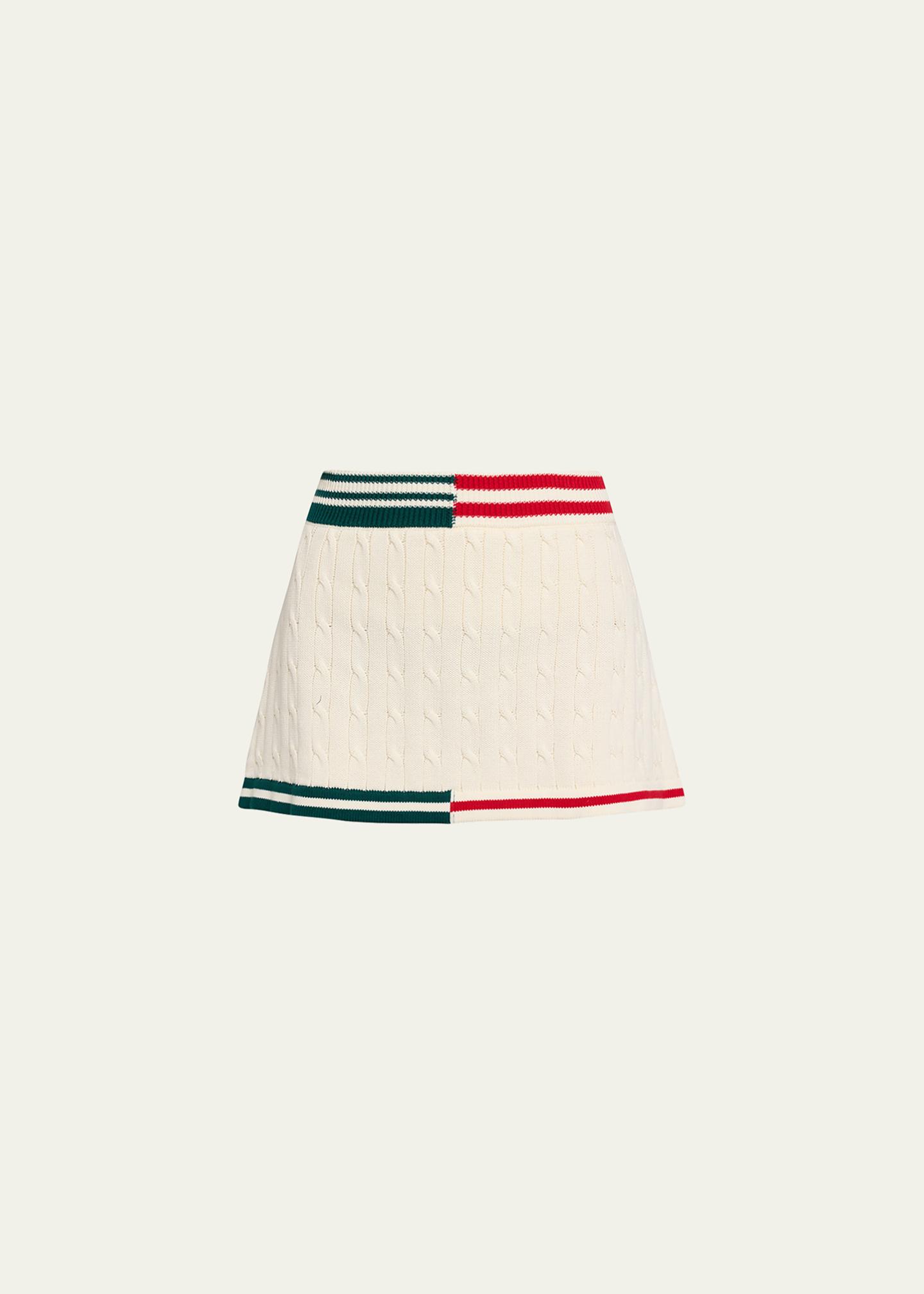 SEROYA Pearson Cable-Knit Mini Skirt - Bergdorf Goodman