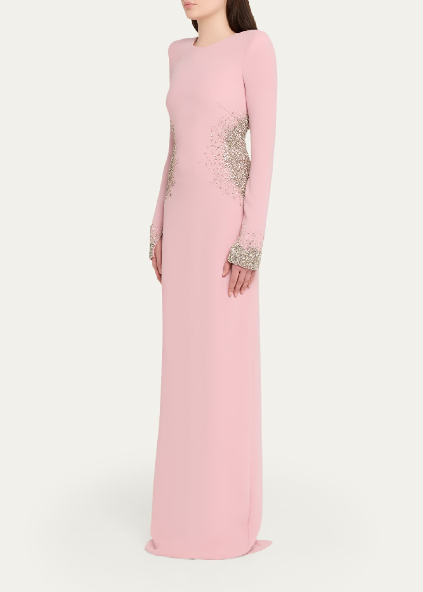 beige midi dress Beige Twill Midi Dress  self-portrait-US