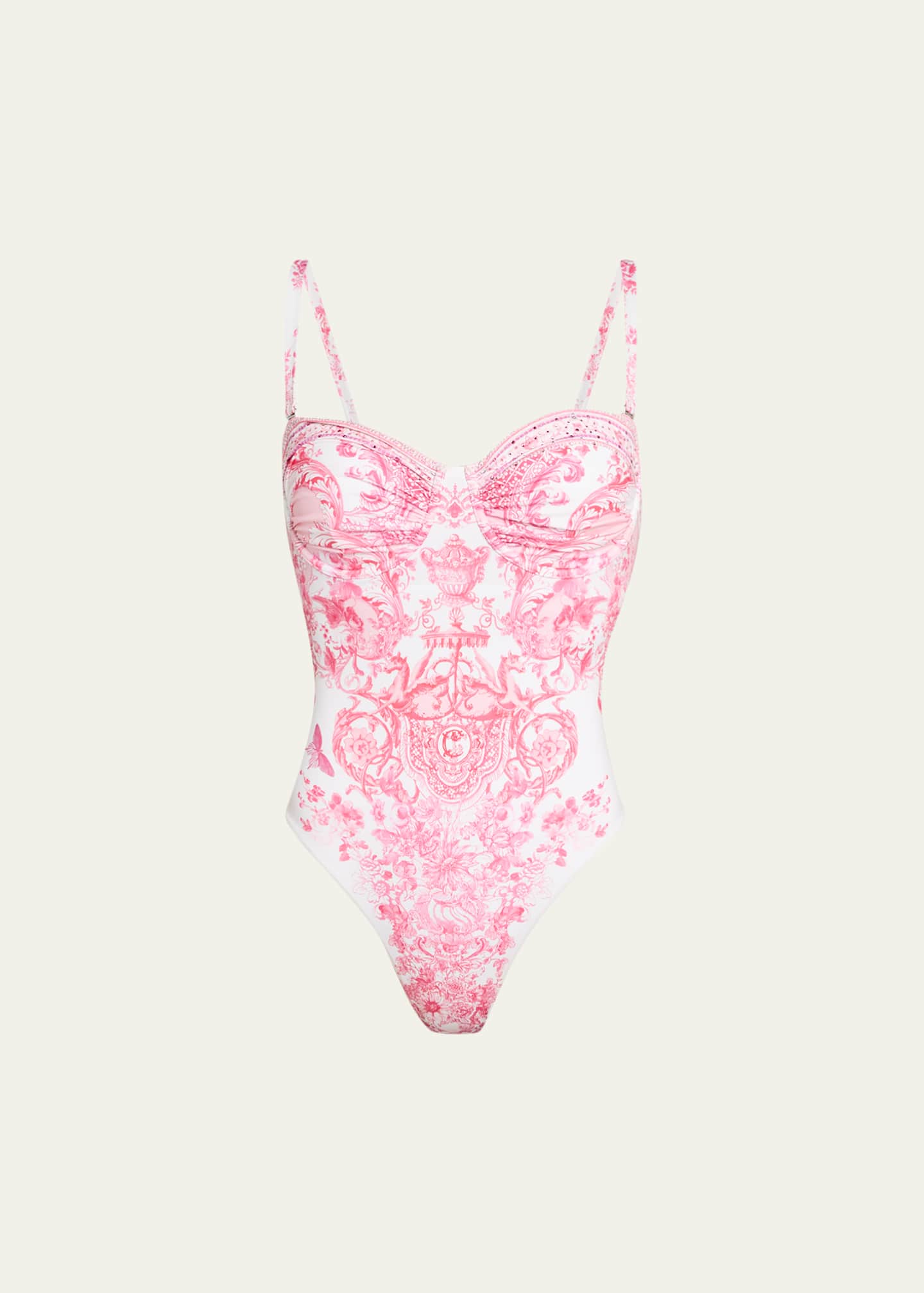 Camilla Livin La Vida Rosa Ruched Underwire One-Piece Swimsuit