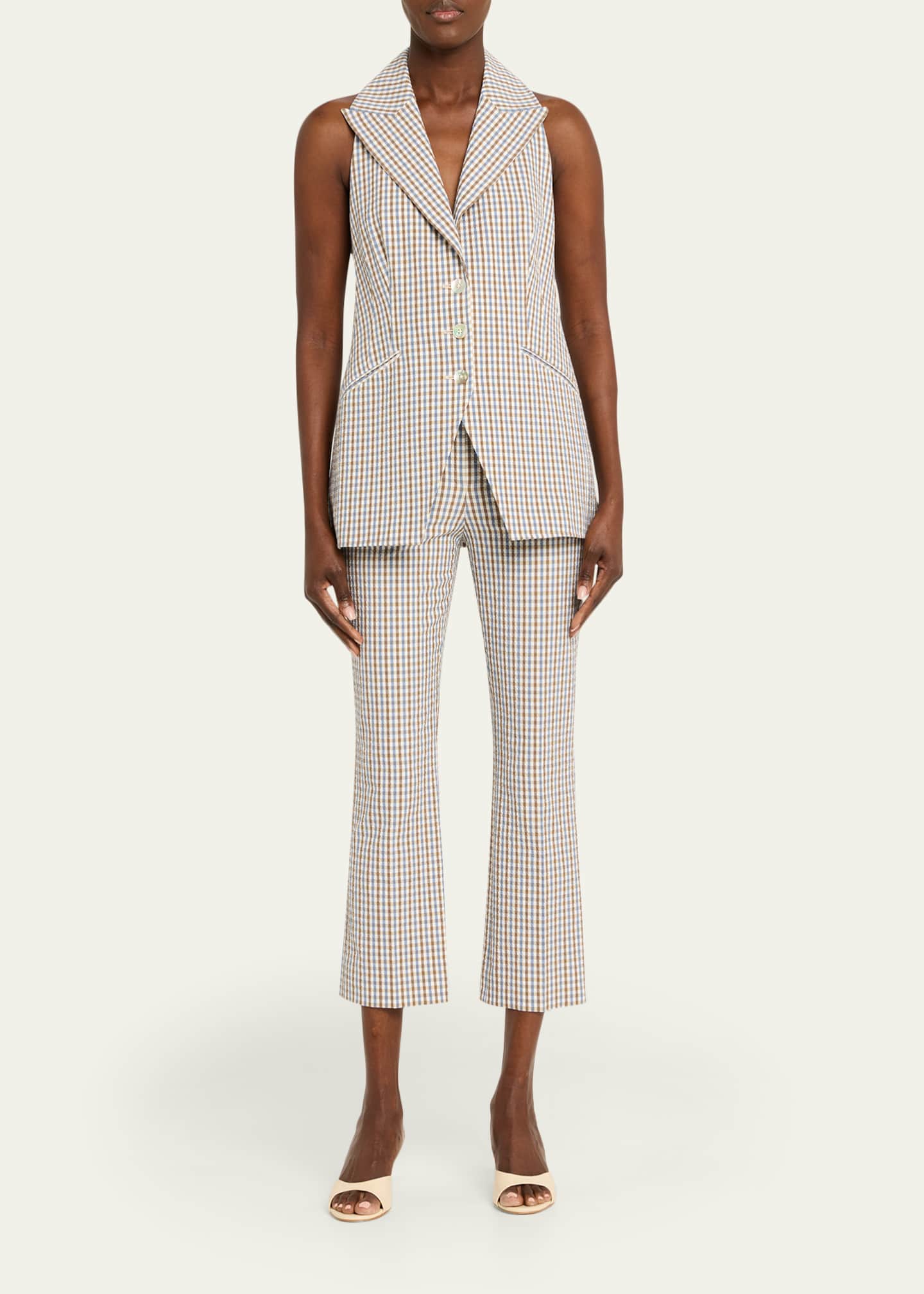Veronica Beard Arte Plaid Kick-Flare Pants - Bergdorf Goodman display picture 1