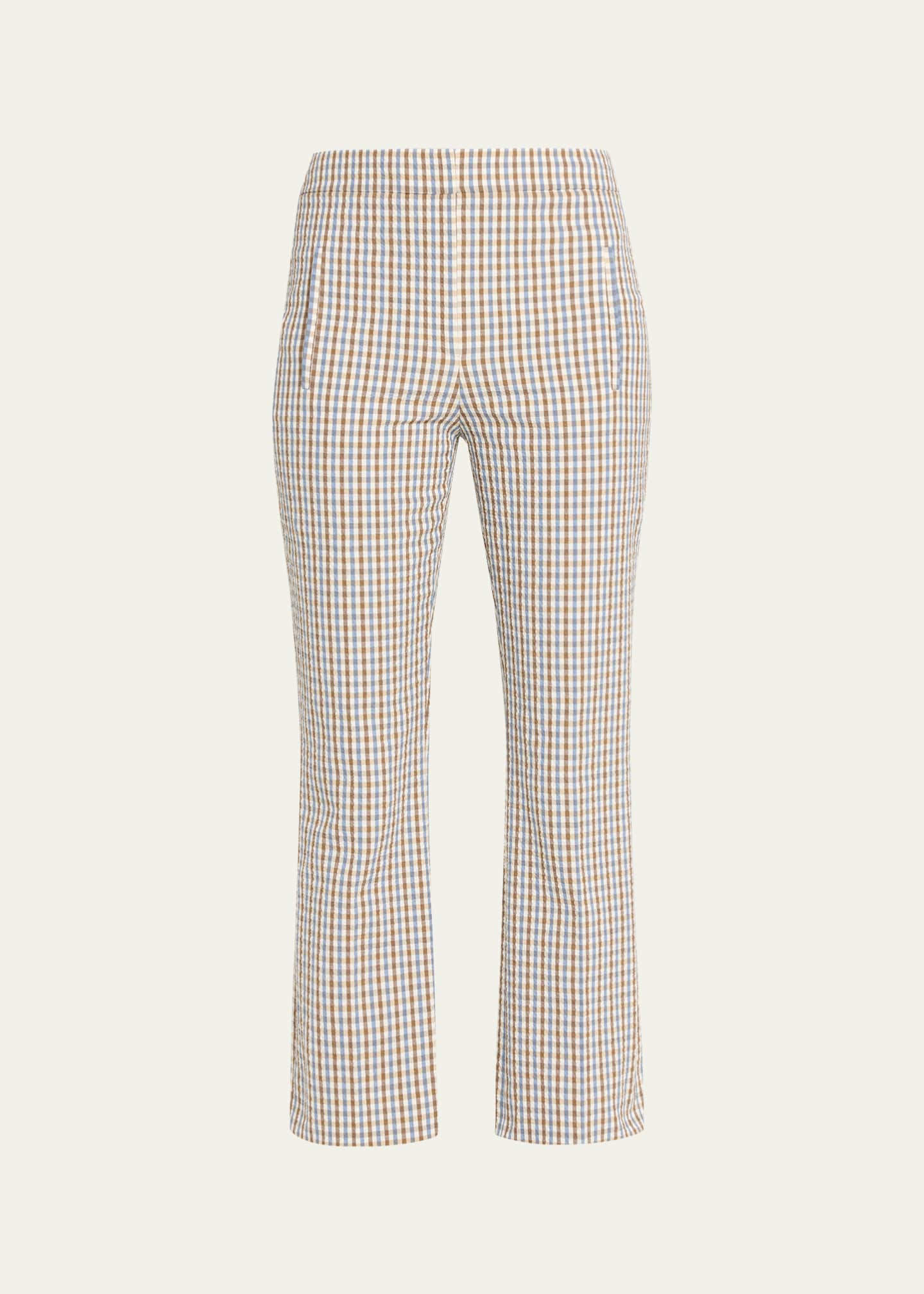 Veronica Beard Arte Plaid Kick-Flare Pants - Bergdorf Goodman