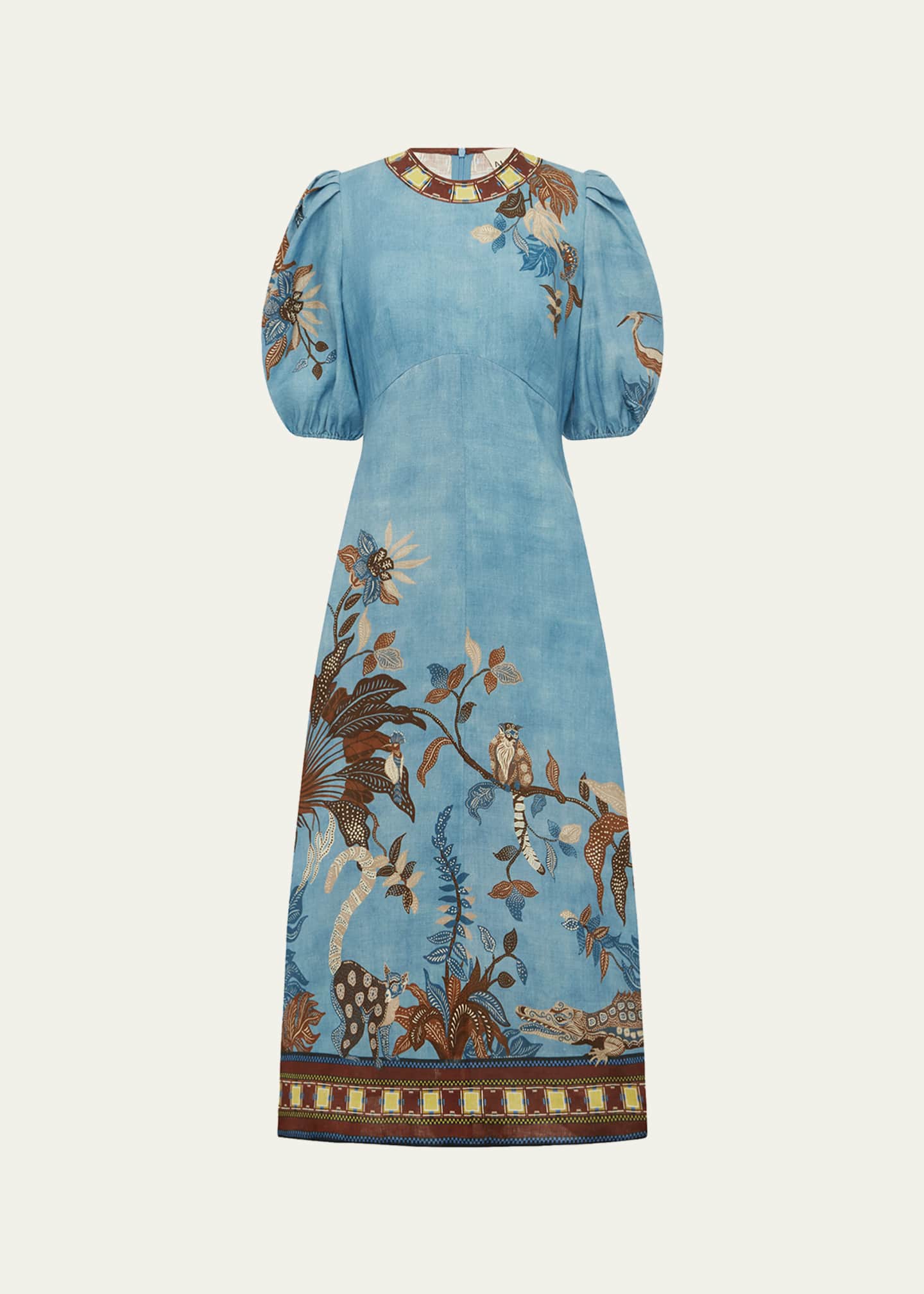 alemais fall dress Alémais Orange Blossom Spliced Midi Dress in Multi main image 1