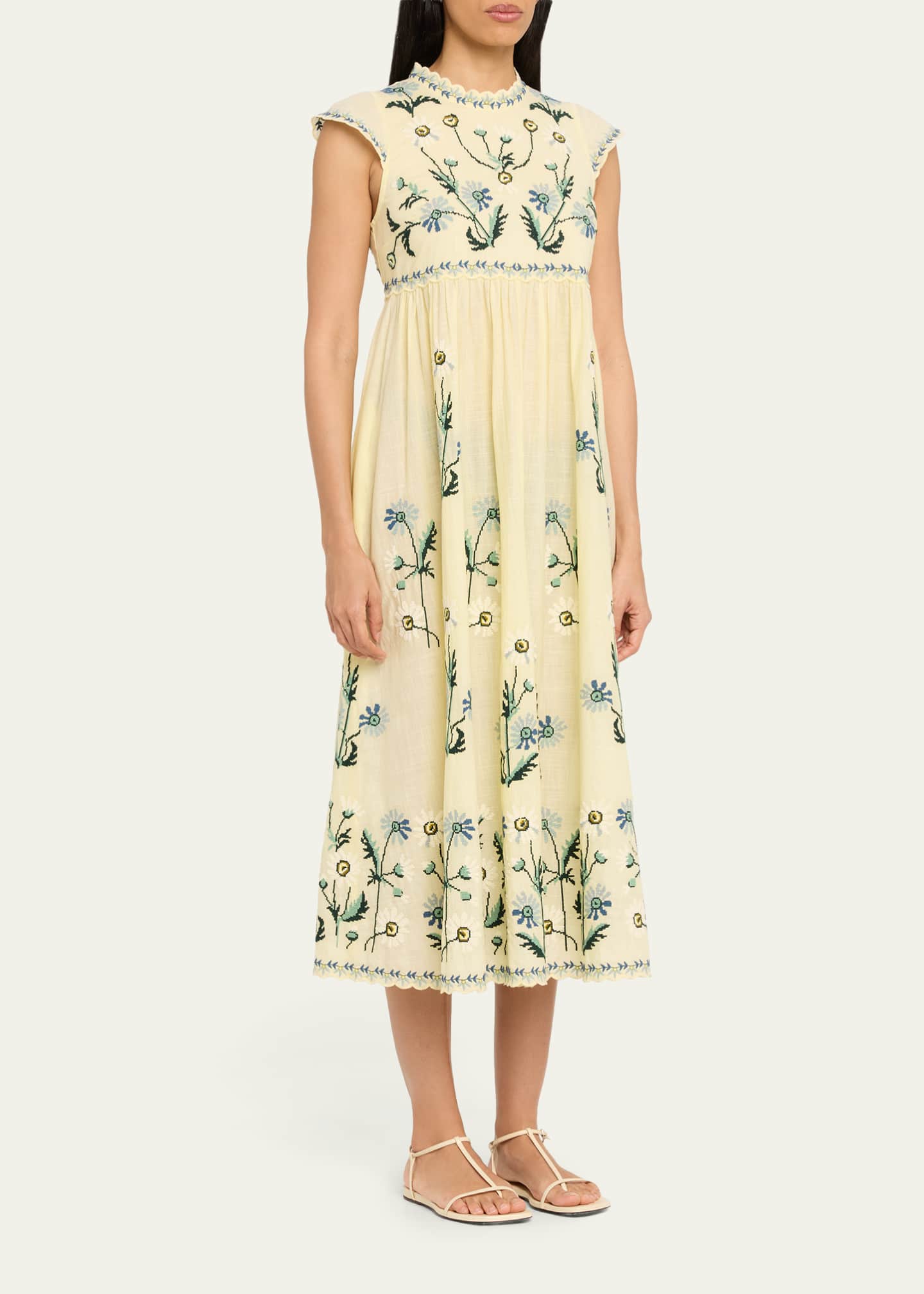 Sea Audra Embroidered Midi Dress - Bergdorf Goodman