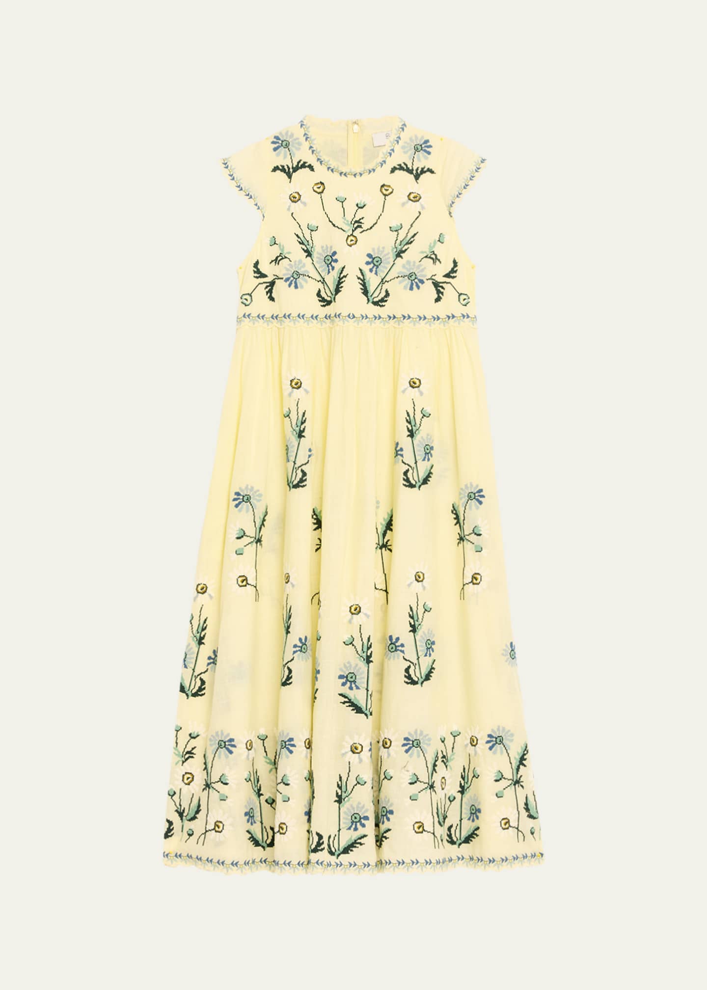 chinese dress ladies Exclusive Navy Edwina Embroidery Midi Dress main image 1