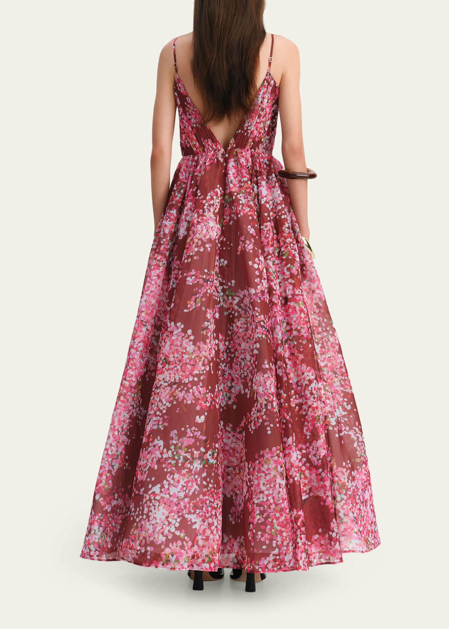 aje floral maxi dress Fleur Pleated Gown-COLLAGE FLORAL / 4