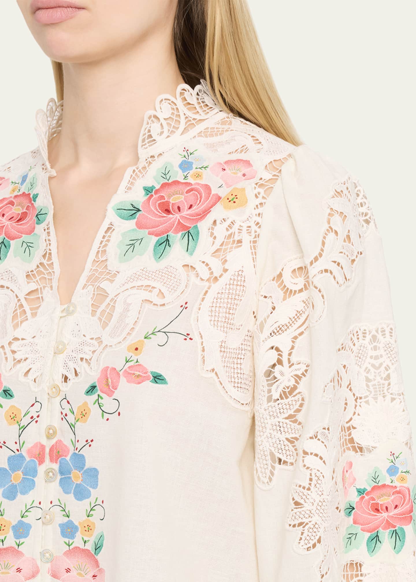 Sea Astrid Floral Embroidered Blouse - Bergdorf Goodman