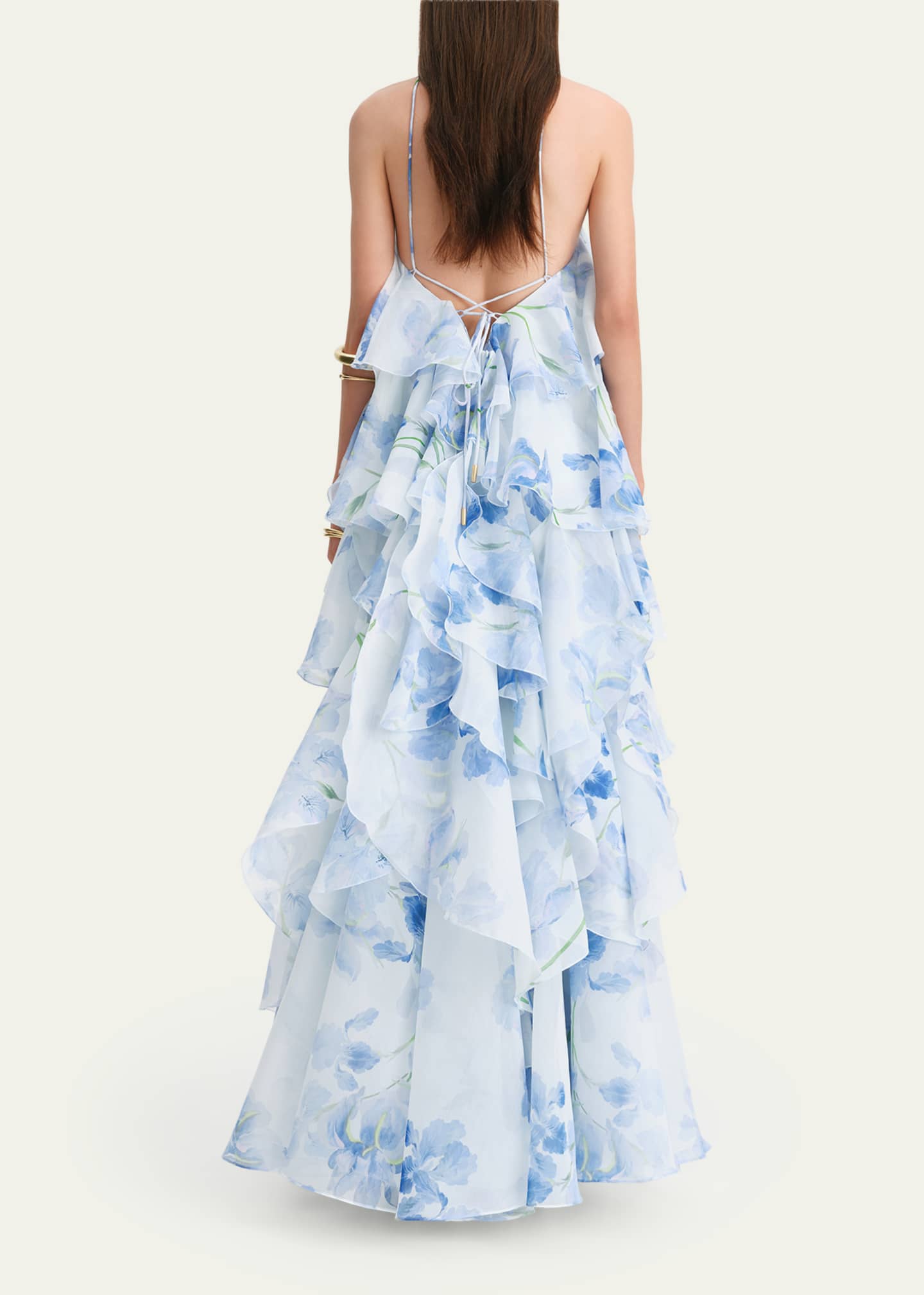 Aje Pandorea Layered Floral Organza Maxi Dress