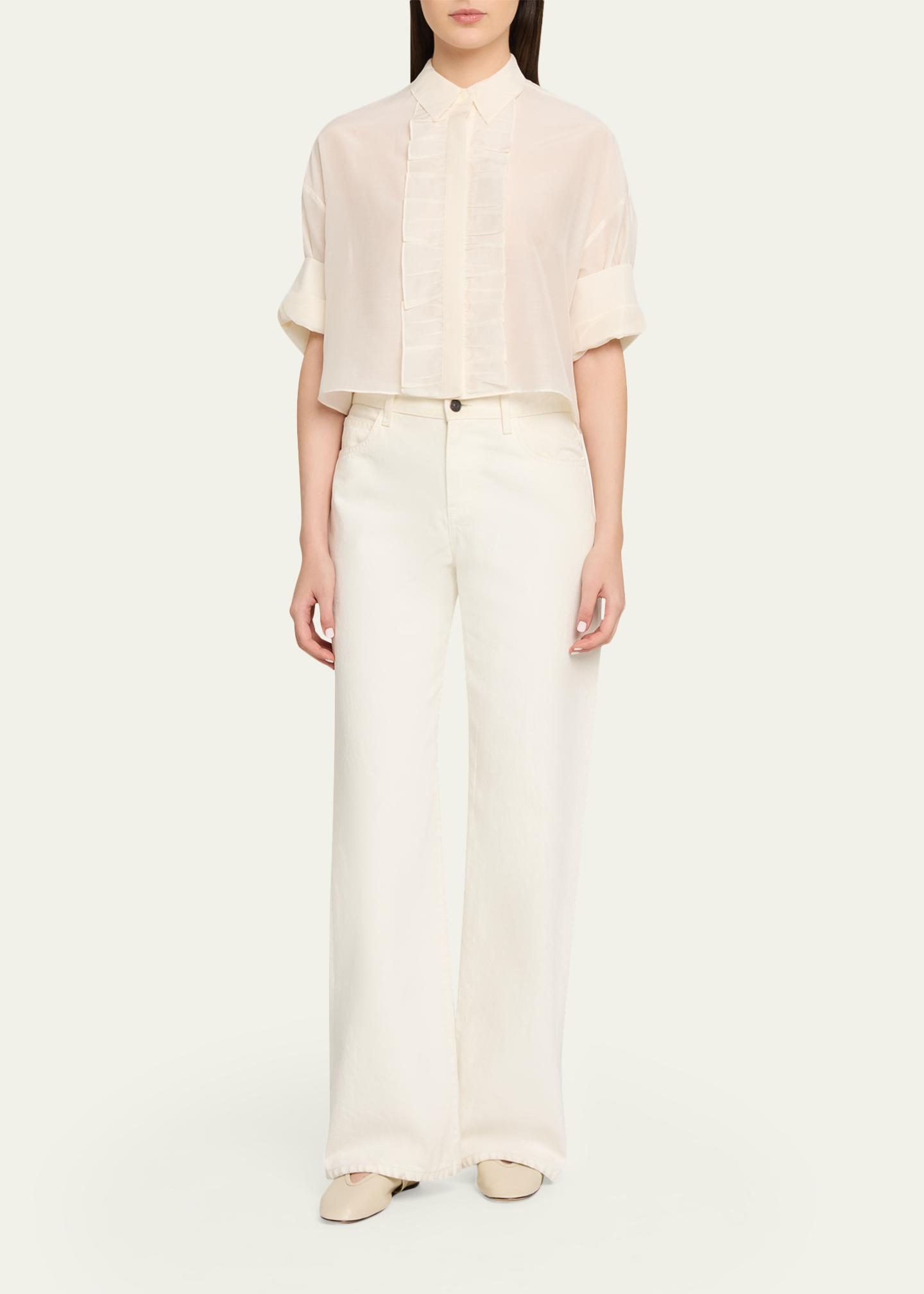 TWP Next Ex Cotton-Silk Ruffle Shirt - Bergdorf Goodman