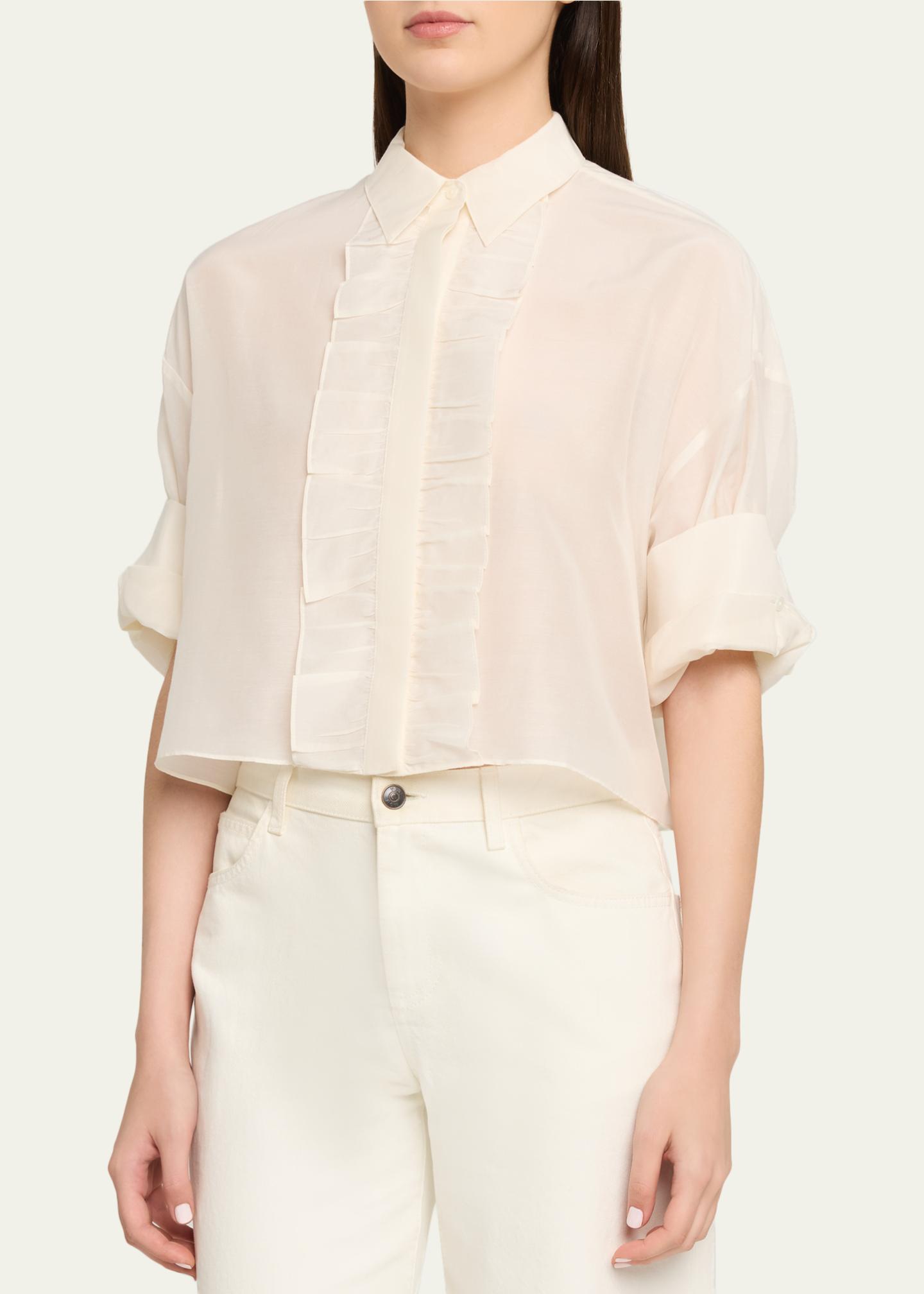 TWP Next Ex Cotton-Silk Ruffle Shirt - Bergdorf Goodman