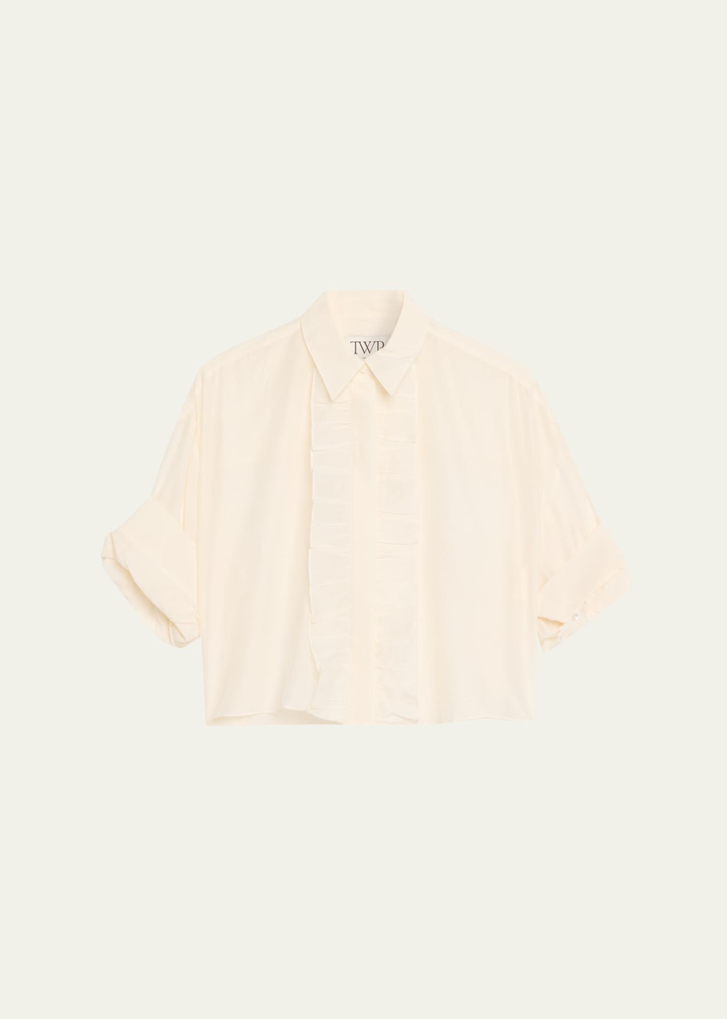 TWP Next Ex Cotton-Silk Ruffle Shirt - Bergdorf Goodman