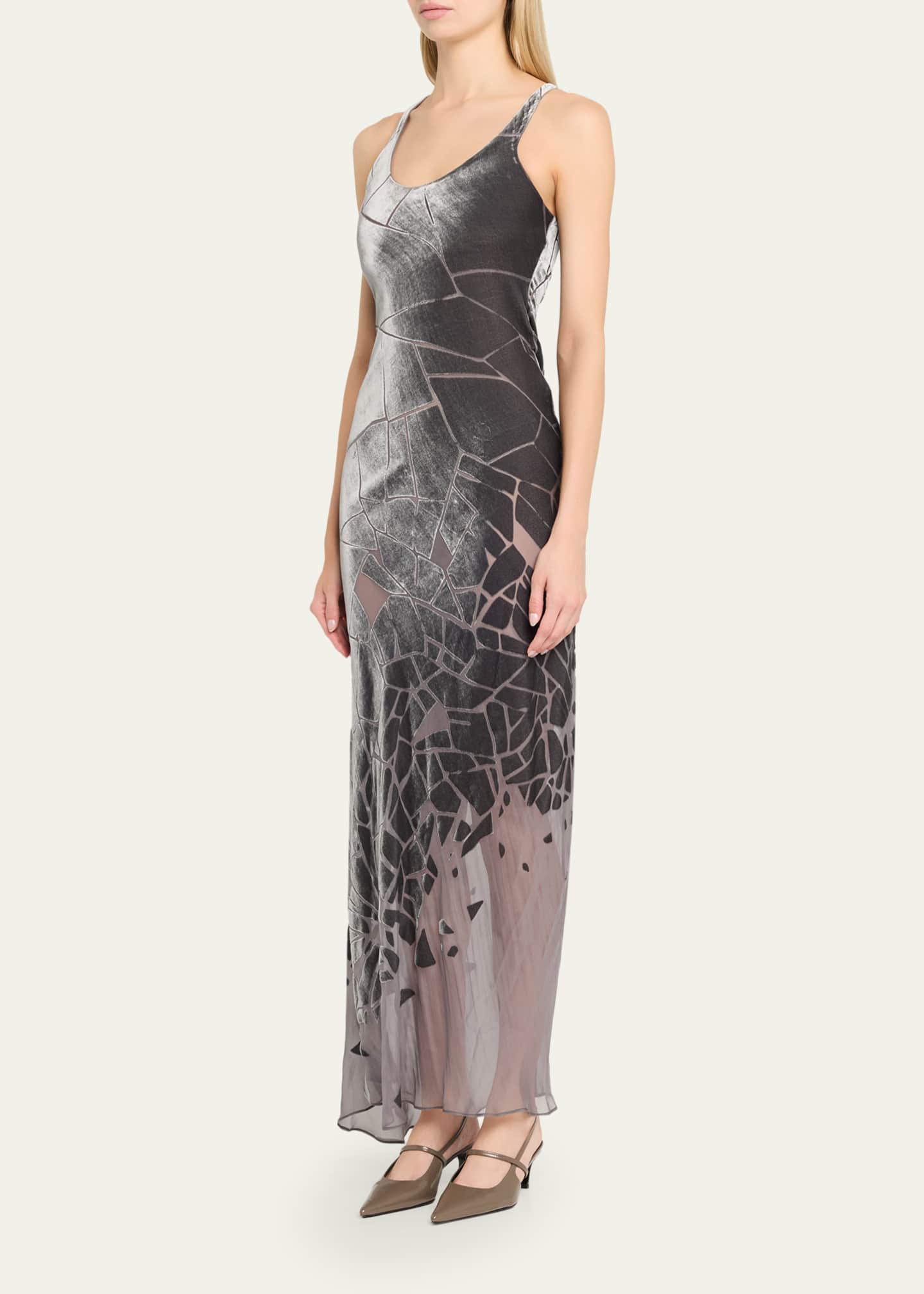 GRACE LING Cracked Velvet Burnout Bias-Cut Maxi Dress - Bergdorf Goodman