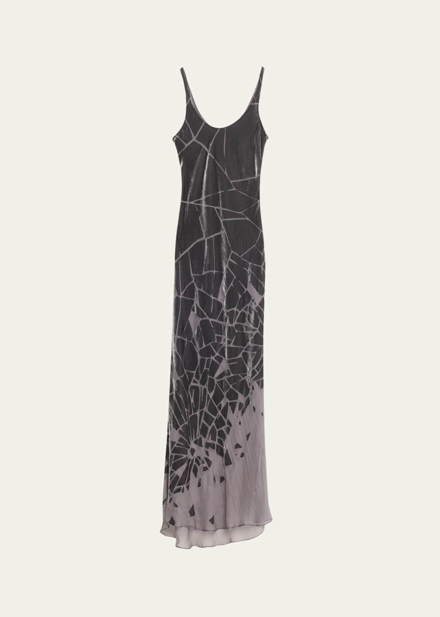burnout cut out maxi dress Steliana White and Black Velvet Burnout Cutout Maxi Dress