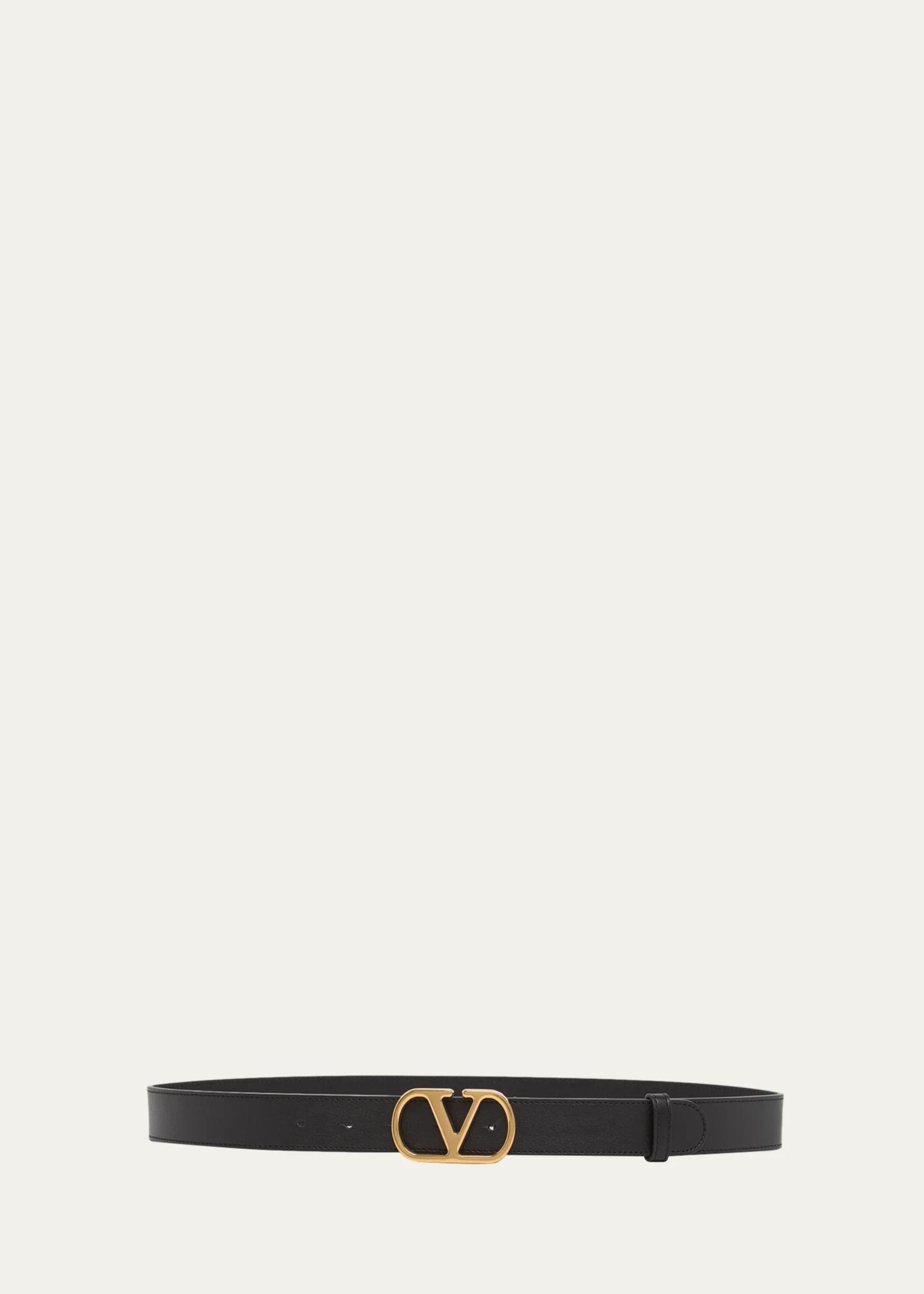 Valentino Garavani VLogo Signature Cut-to-Size Leather Belt, 30MM ...