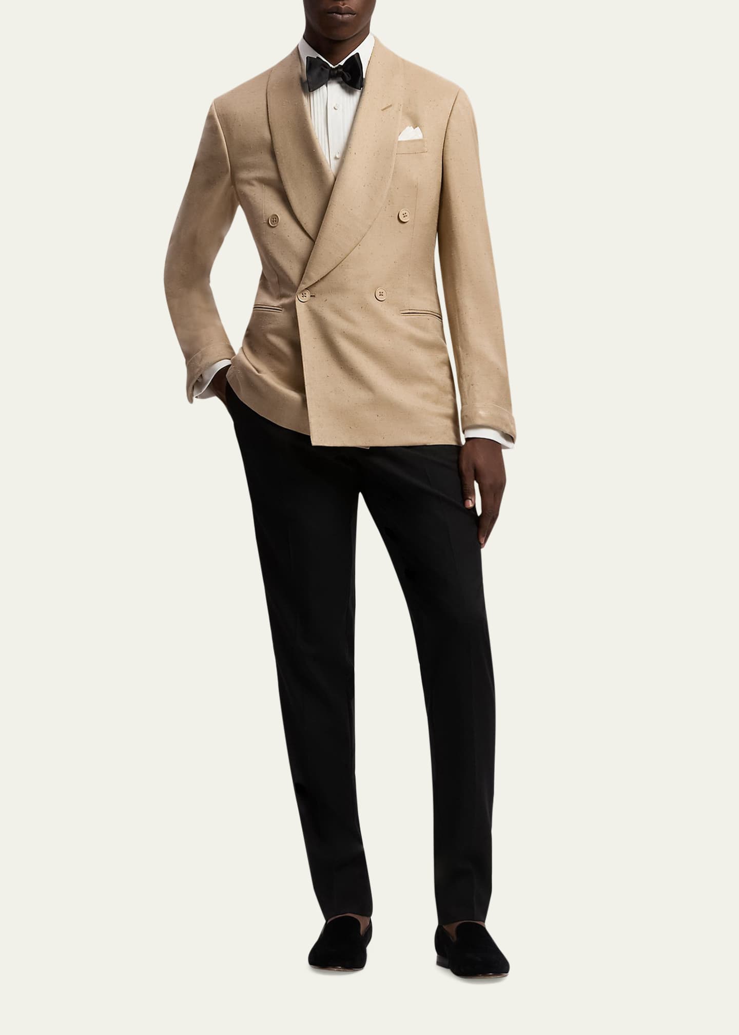 Ralph Lauren Purple Label Men's Super Slub Twill Shawl Lapel