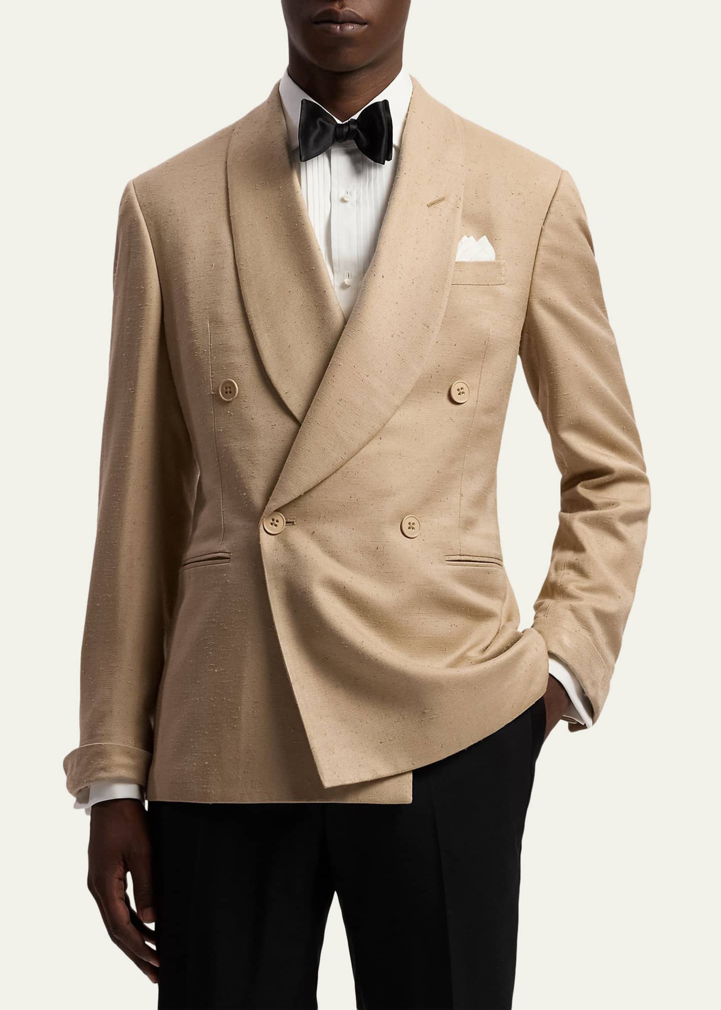 Ralph Lauren Purple Label Men's Super Slub Twill Shawl Lapel