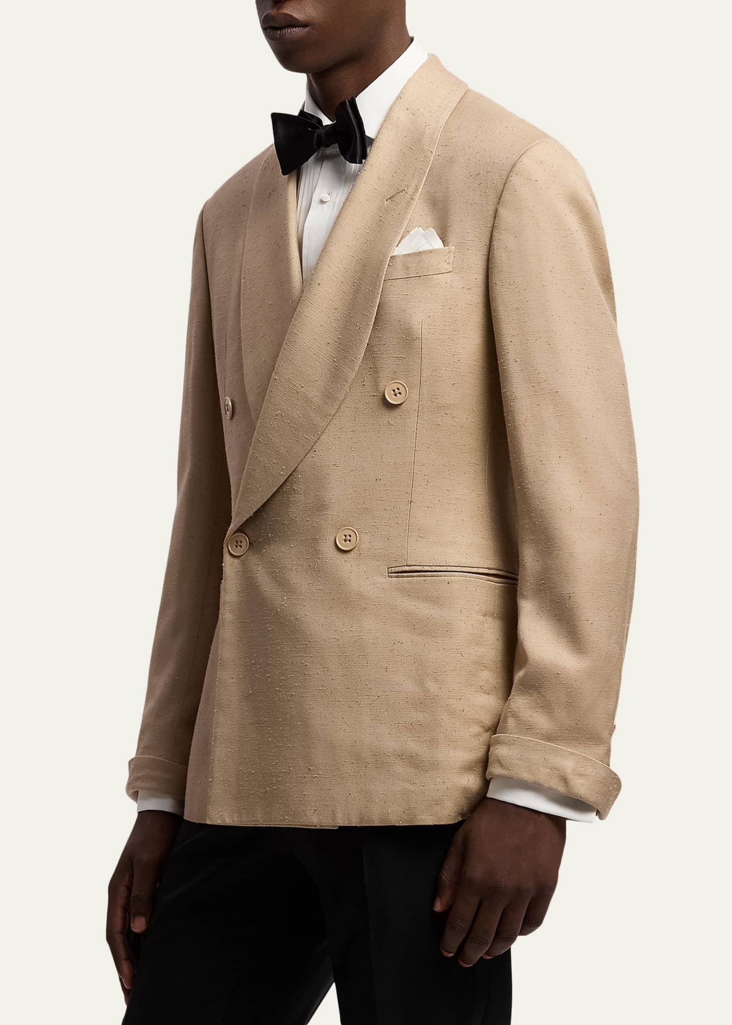 Ralph Lauren Purple Label Men's Super Slub Twill Shawl Lapel