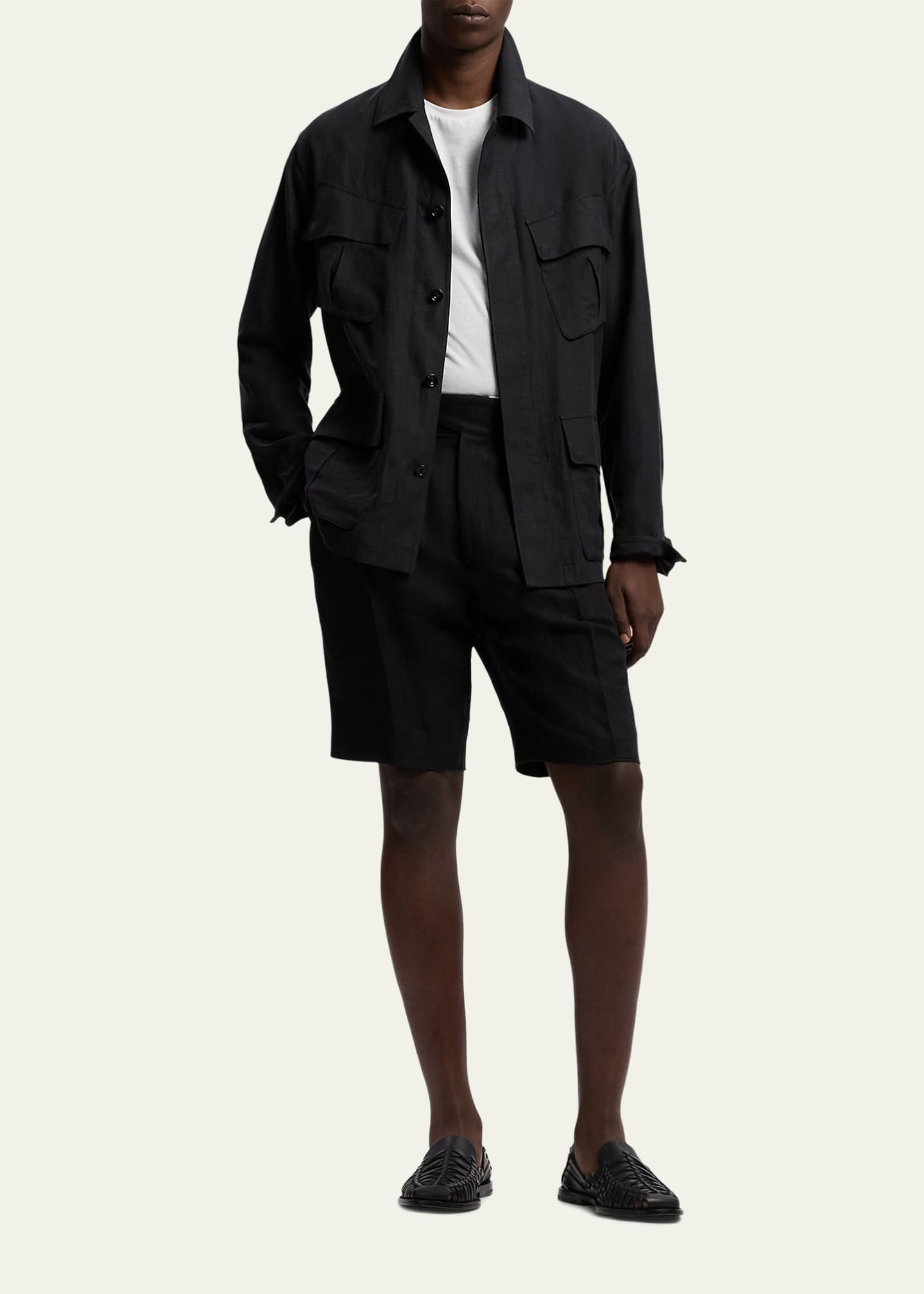 Ralph Lauren Purple Label Men's Silk and Linen Flap-Pocket Field