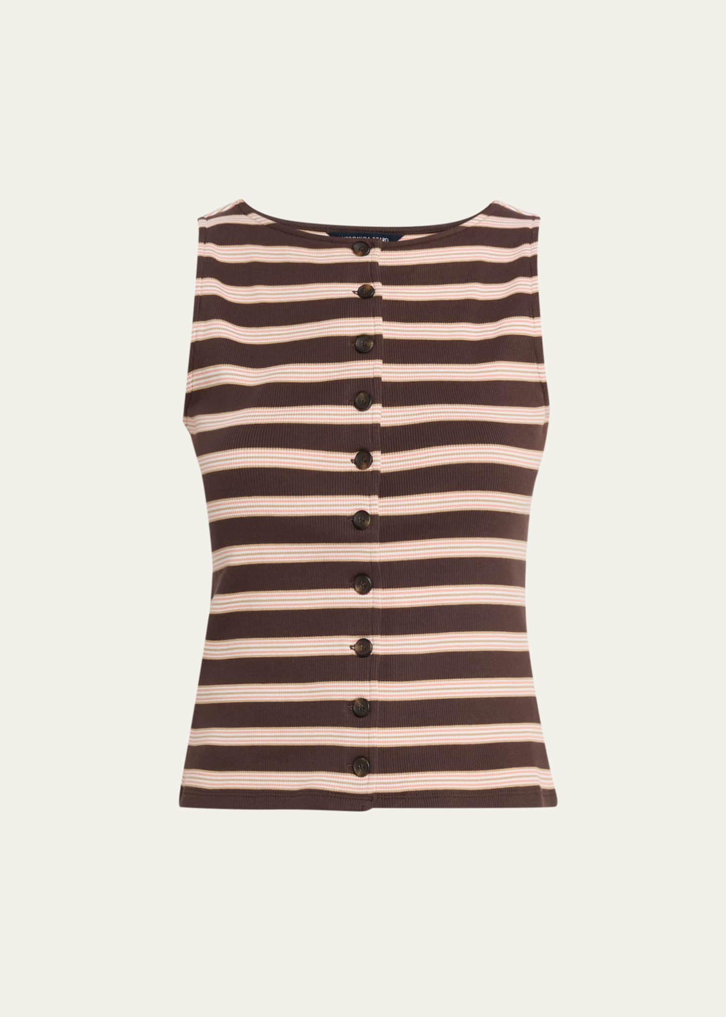Veronica Beard Uma Stripe Rib-Knit Vest - Bergdorf Goodman