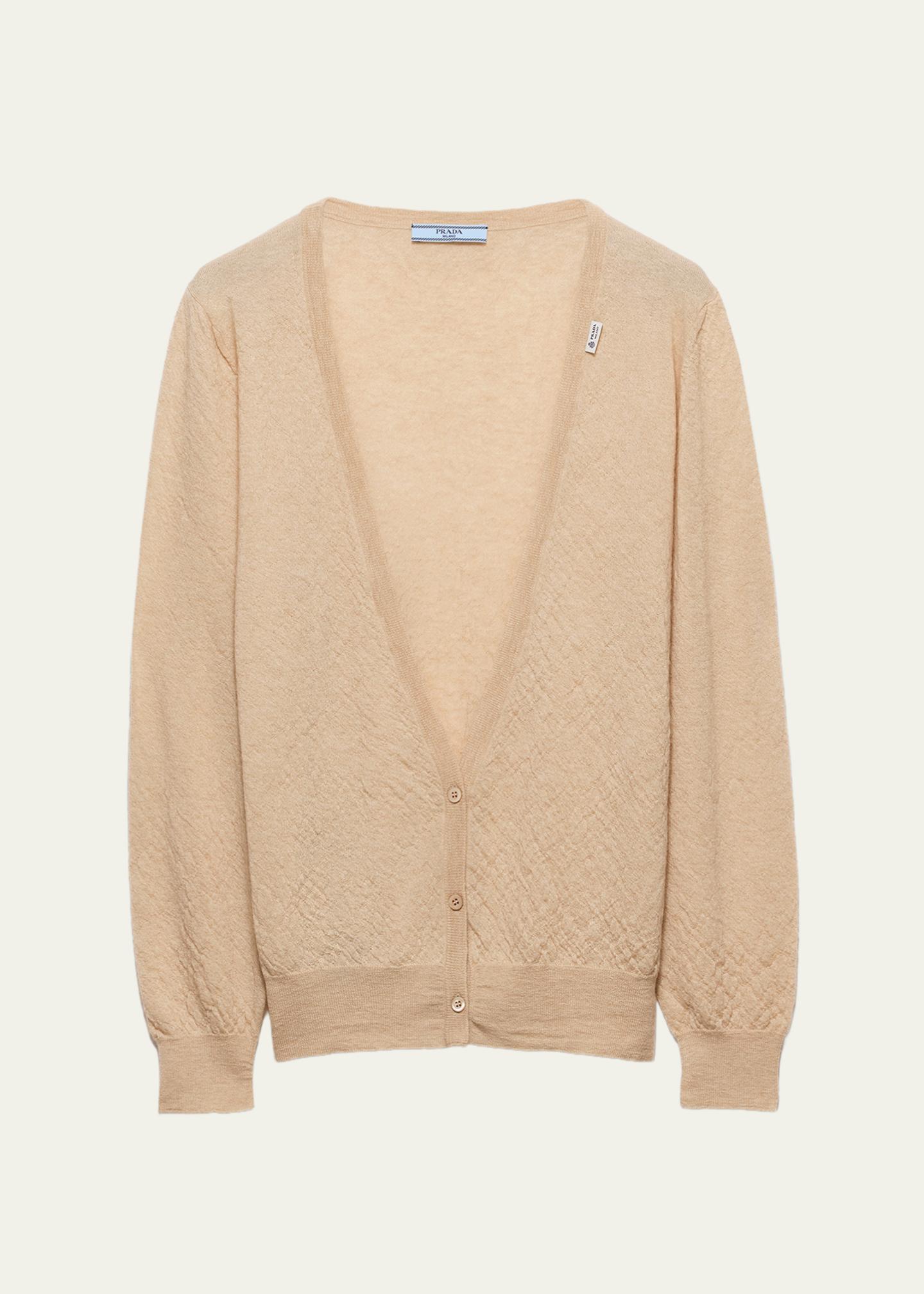 Prada Plunging V-Neck Cashmere Cardigan - Bergdorf Goodman