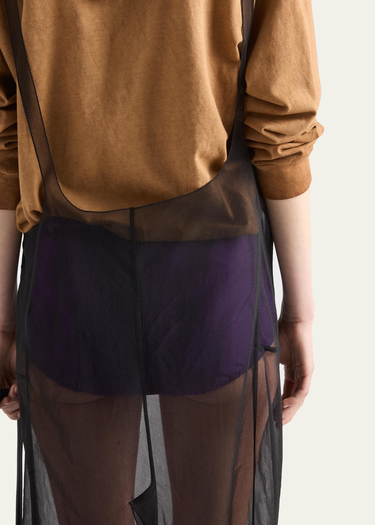 Prada Sheer Cigaline Midi Suspender Skirt - Bergdorf Goodman