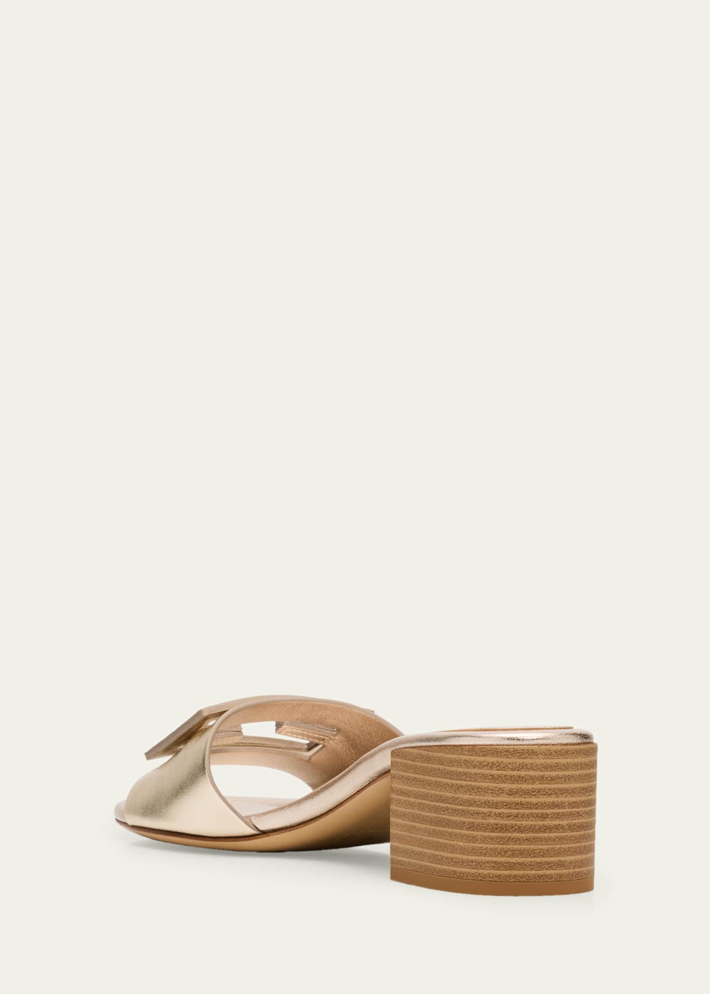 Fendi 45mm Baguette Metallic Leather Mules - Bergdorf Goodman