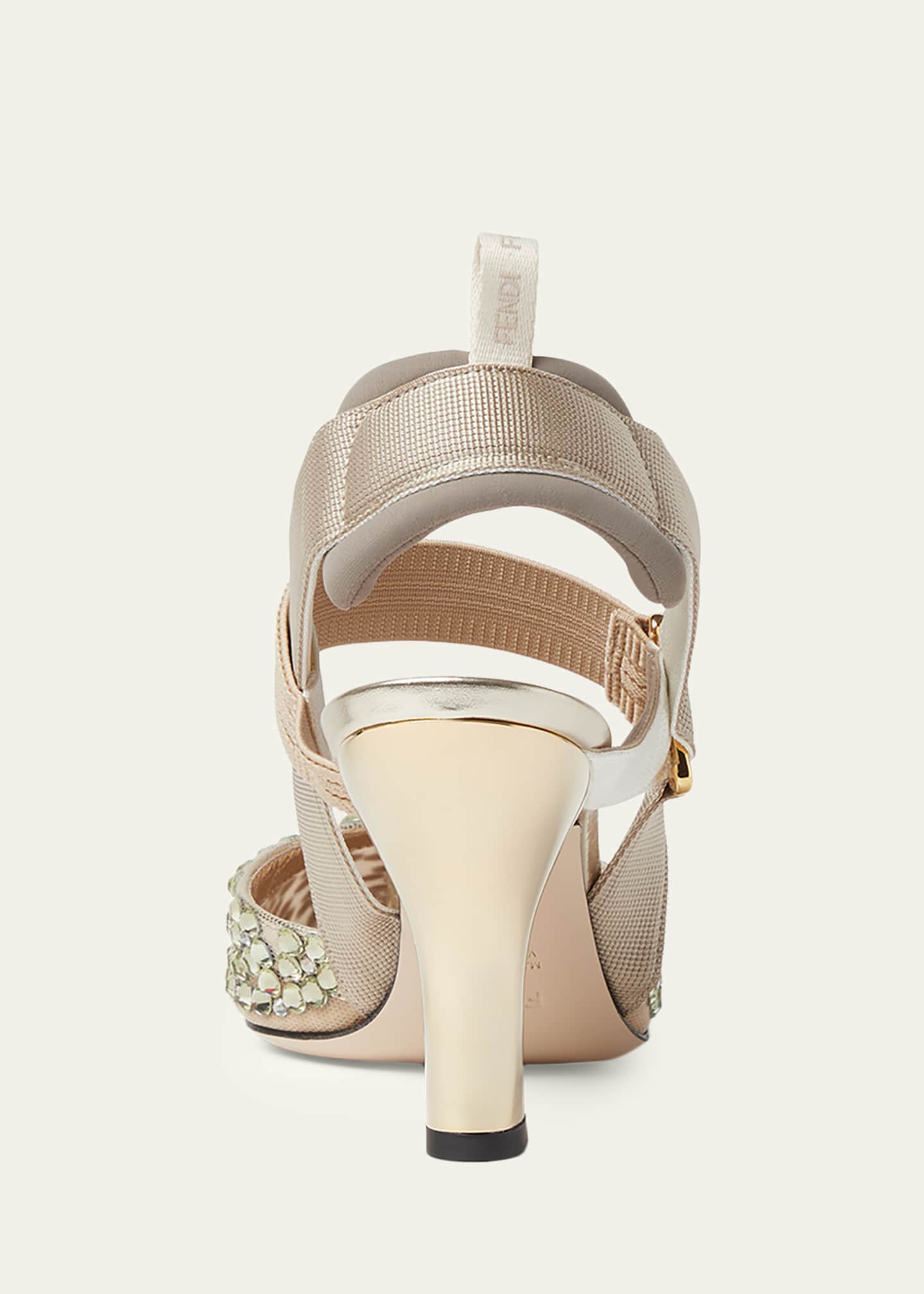 Fendi 85mm Colibri Embellished Mesh Slingback Pumps - Bergdorf Goodman