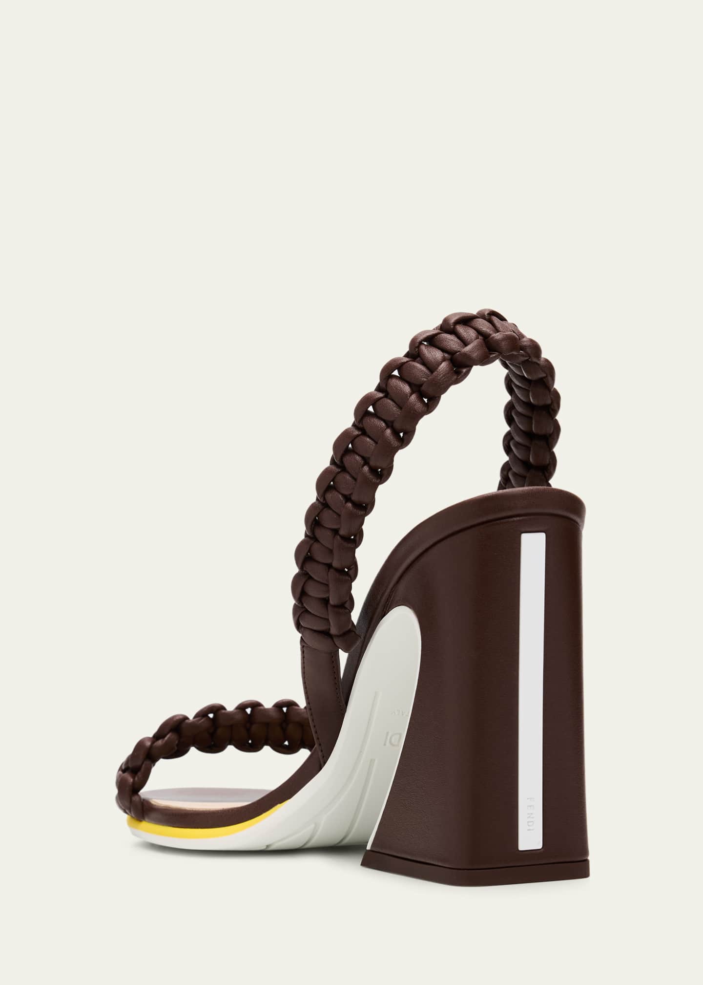 Fendi 95mm Fendi Arco Asymmetric Braided Leather Sandals