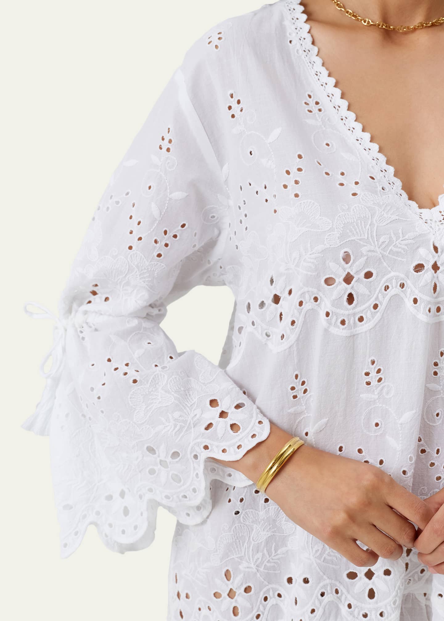Melissa Odabash May Eyelet Embroidered Kaftan Coverup - Bergdorf