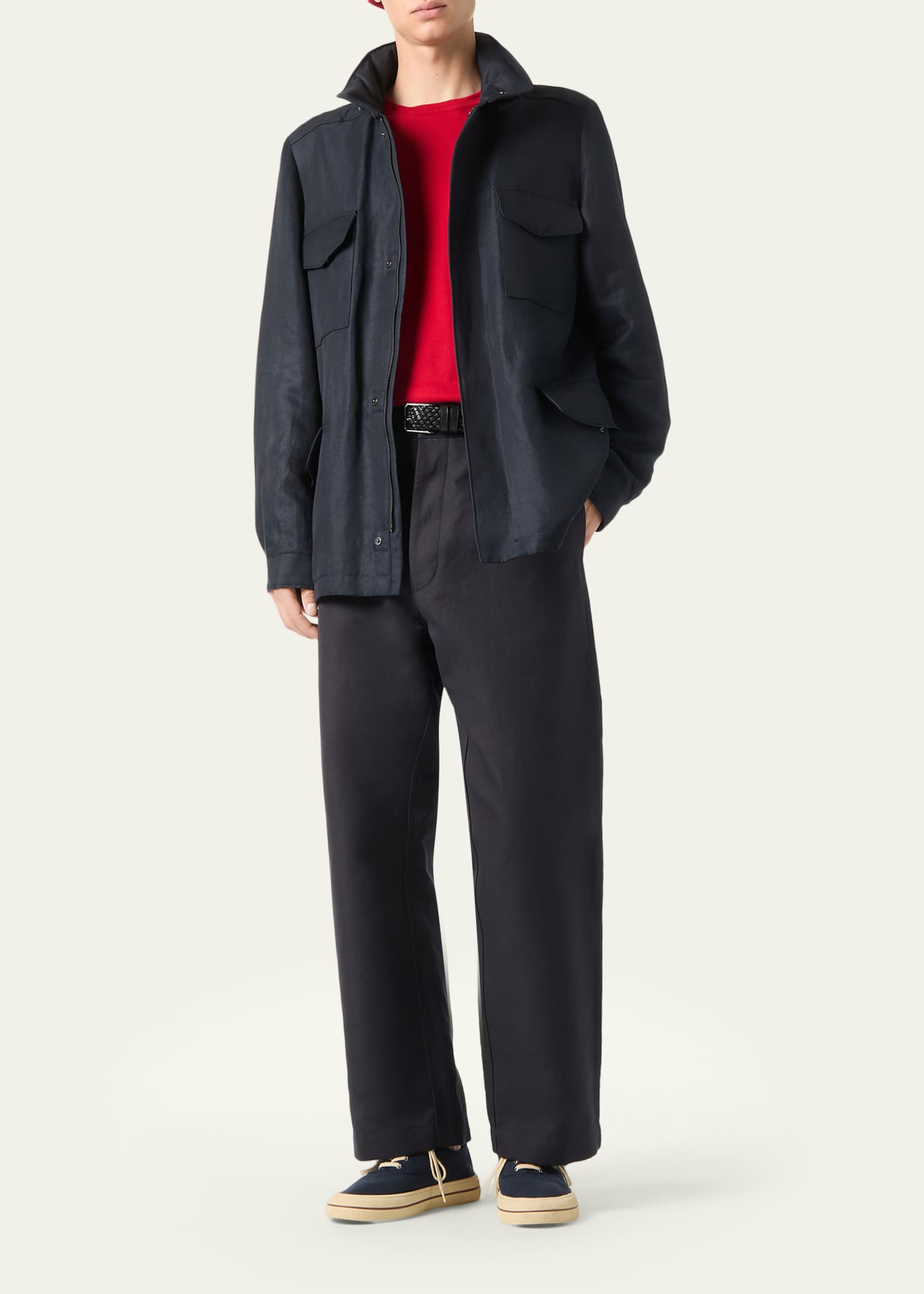 Loro Piana Men's Traveller Linen and Silk Field Jacket - Bergdorf