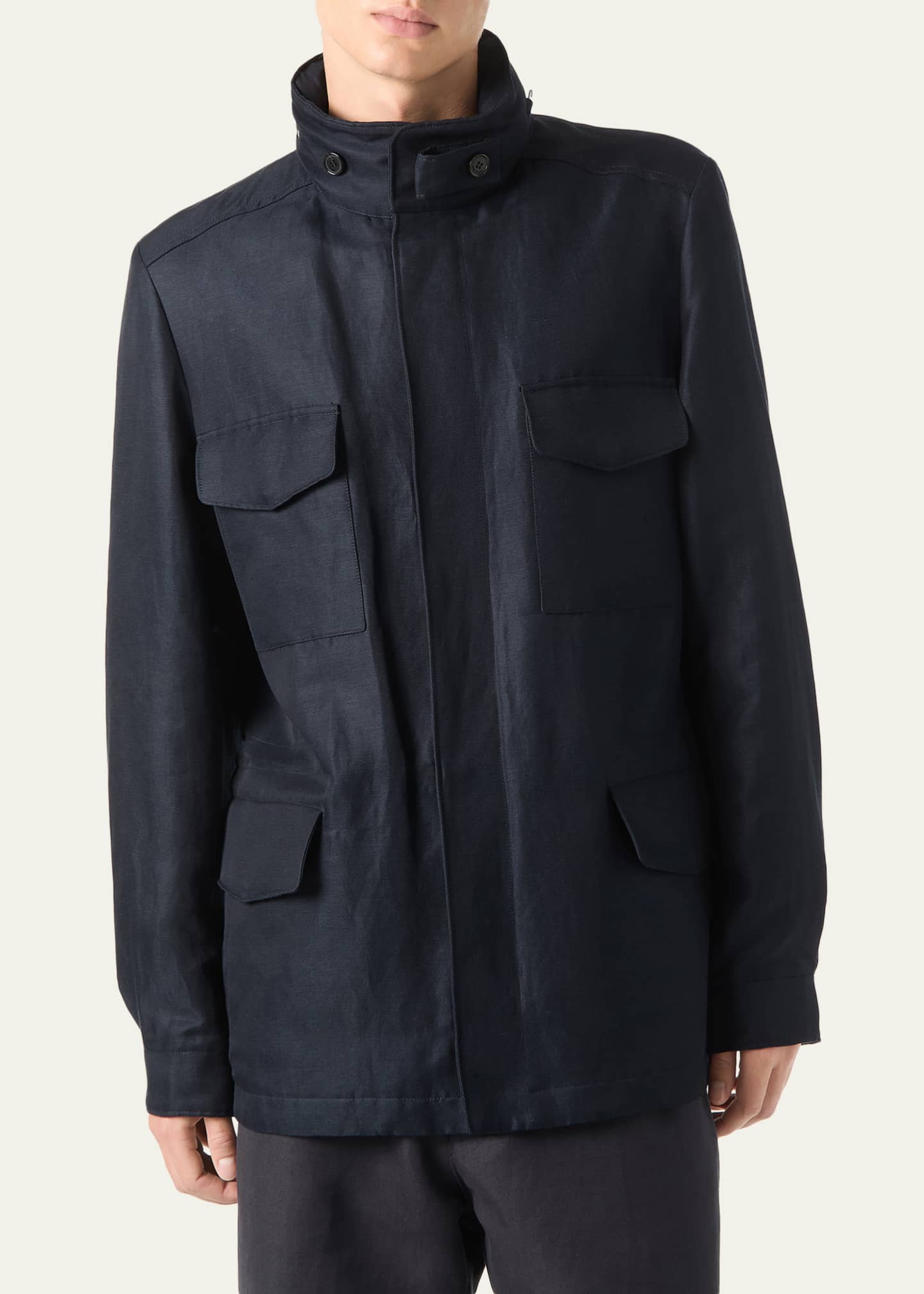 Loro Piana Men's Traveller Linen and Silk Field Jacket - Bergdorf