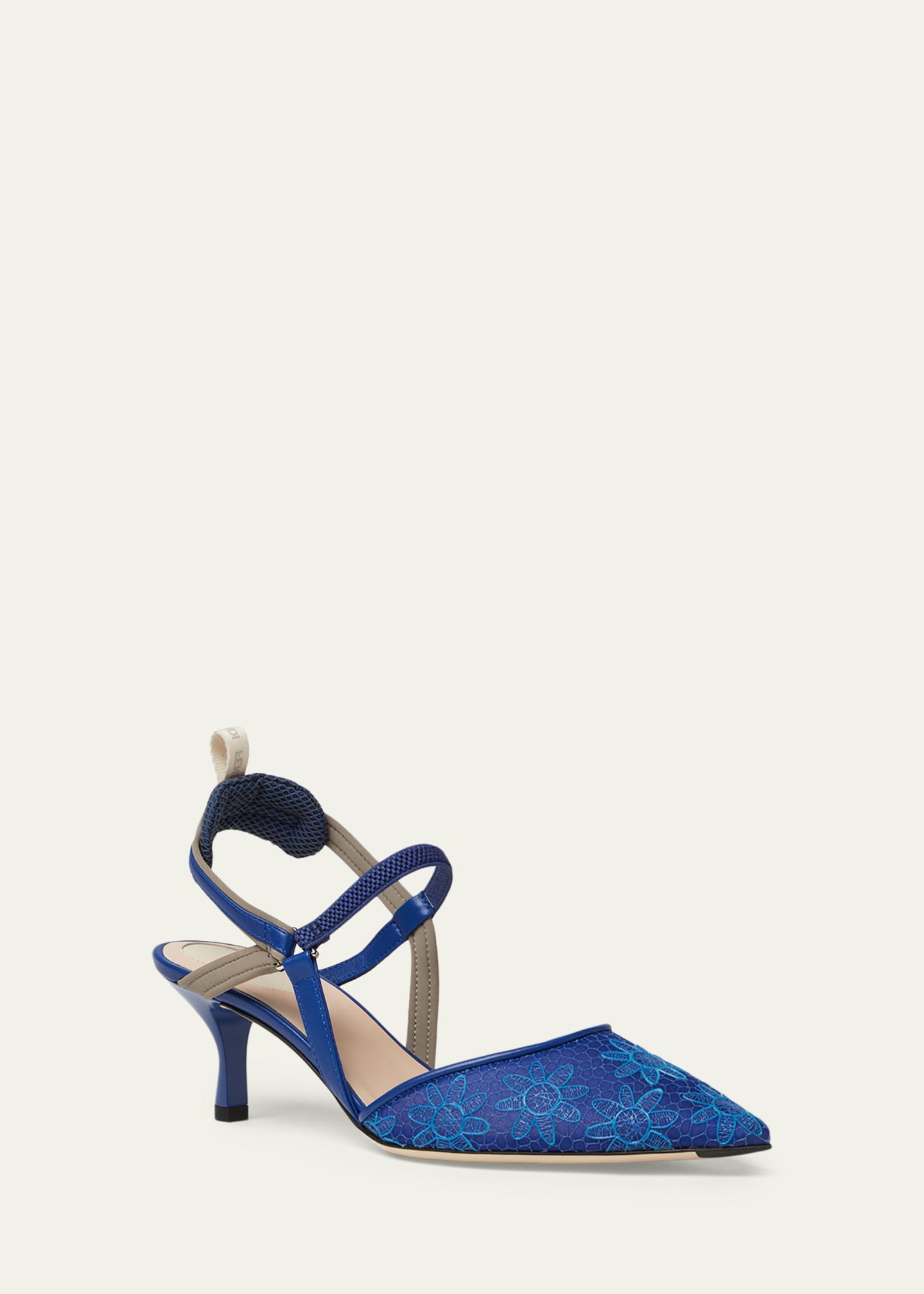 Fendi 55mm Colibri Floral Lace Slingback Pumps - Bergdorf Goodman