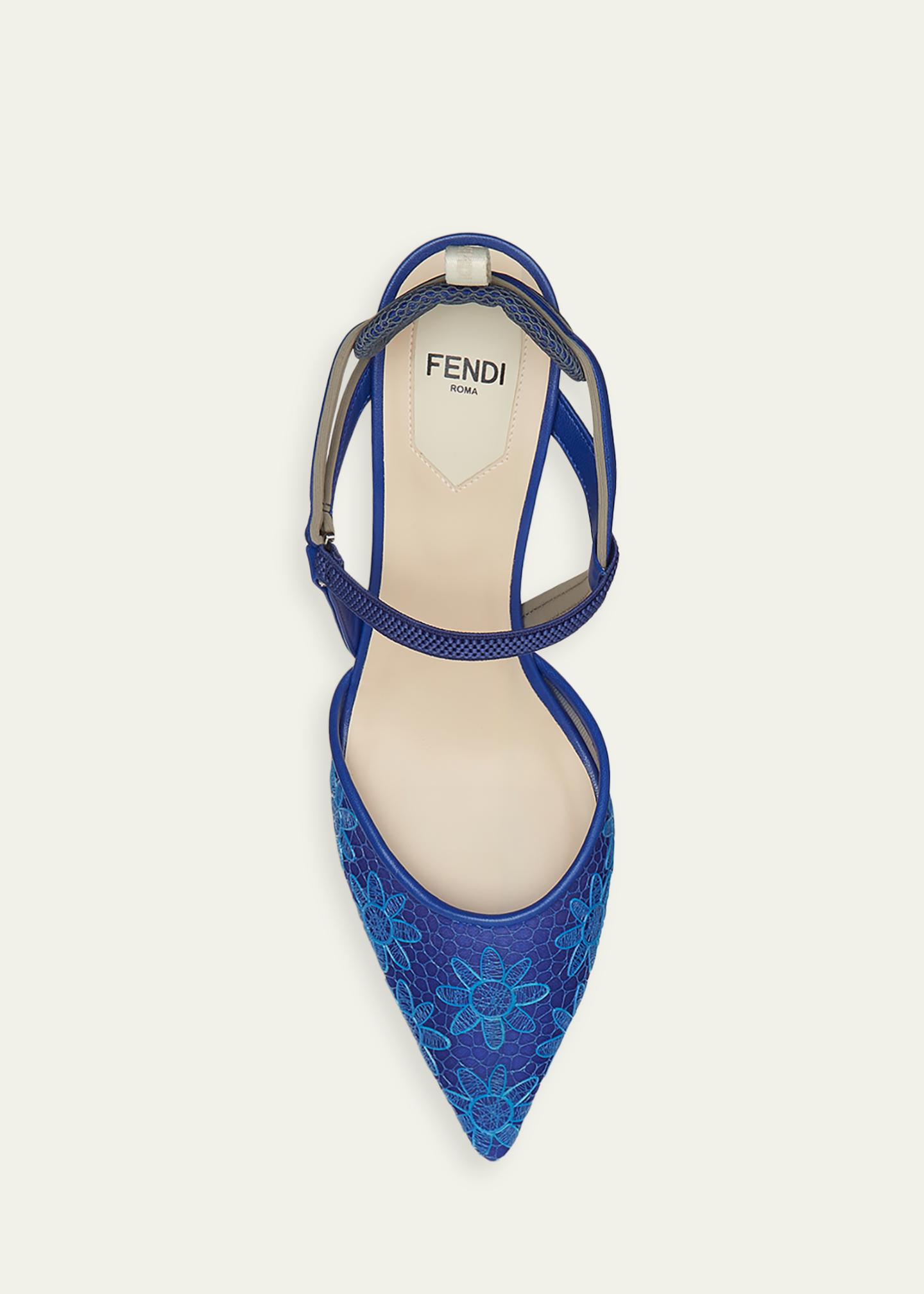 Fendi 55mm Colibri Floral Lace Slingback Pumps - Bergdorf Goodman